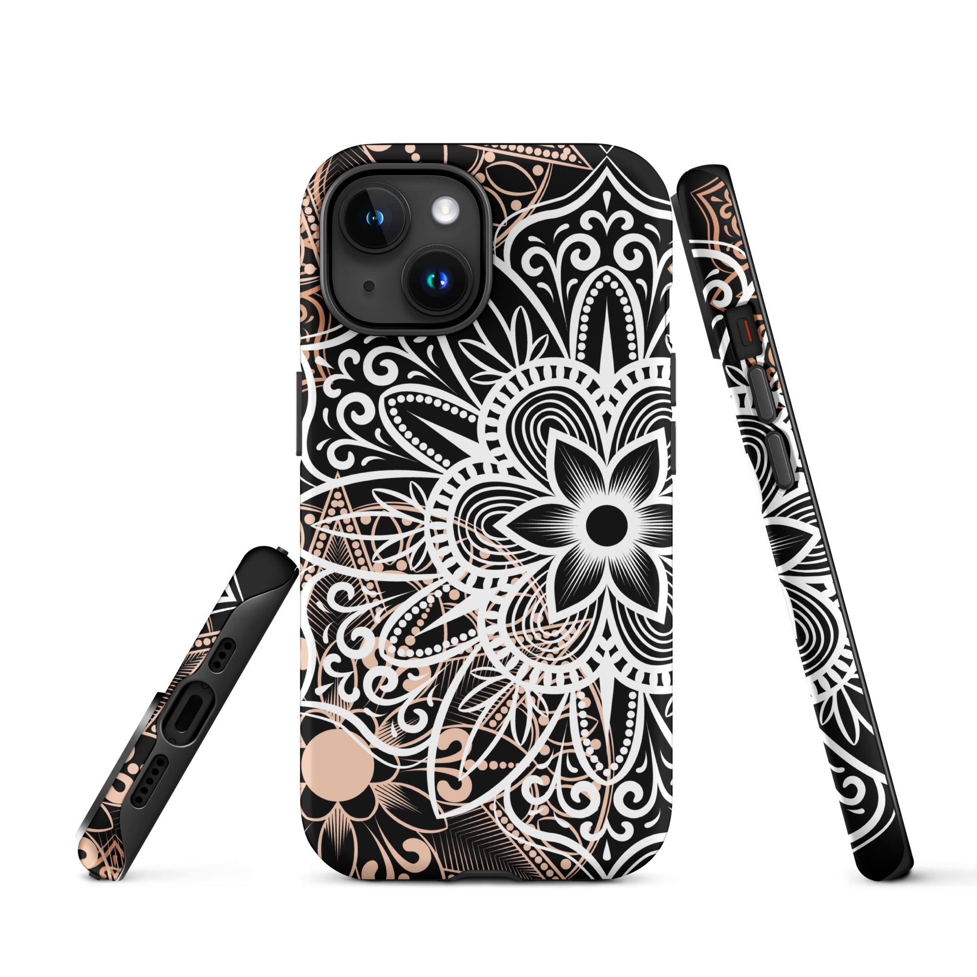 Tough Case for iPhone®- Brown and Black Mandala