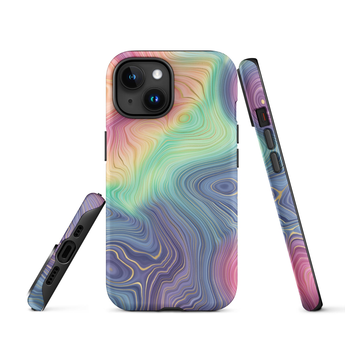 Tough Case for iPhone®- Rainbow Strata Pattern I