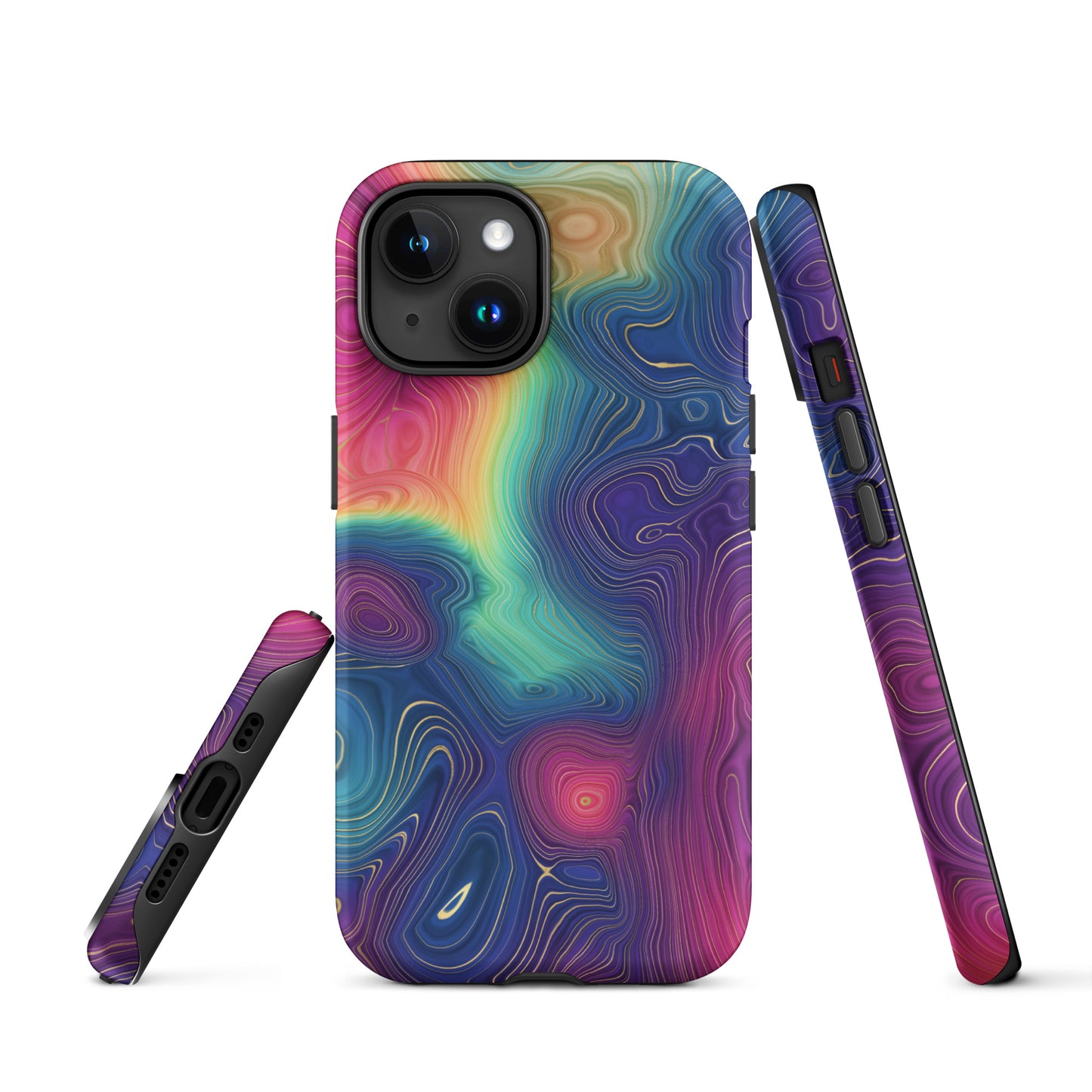 Tough Case for iPhone®- Rainbow Strata Pattern III