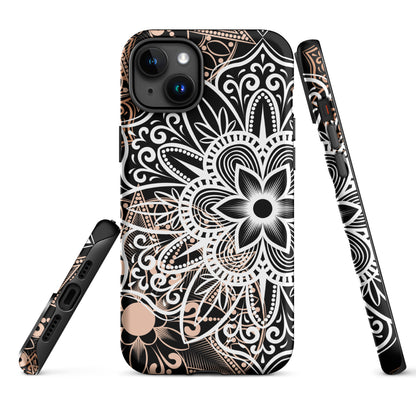 Tough Case for iPhone®- Brown and Black Mandala