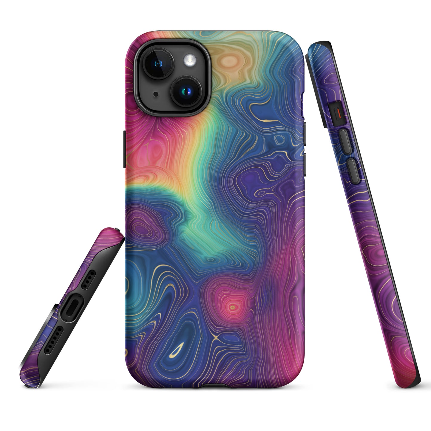 Tough Case for iPhone®- Rainbow Strata Pattern III