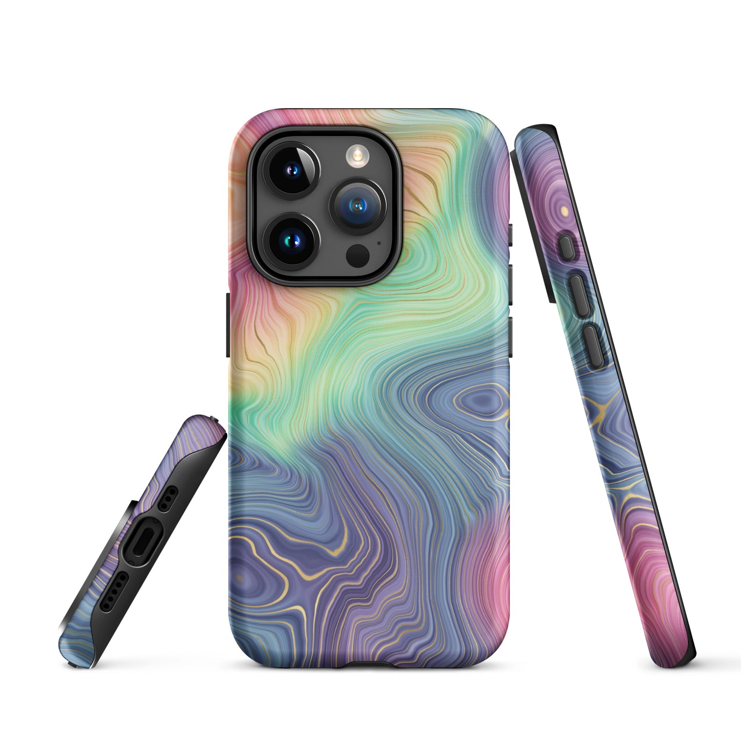 Tough Case for iPhone®- Rainbow Strata Pattern I