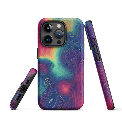 Tough Case for iPhone®- Rainbow Strata Pattern III