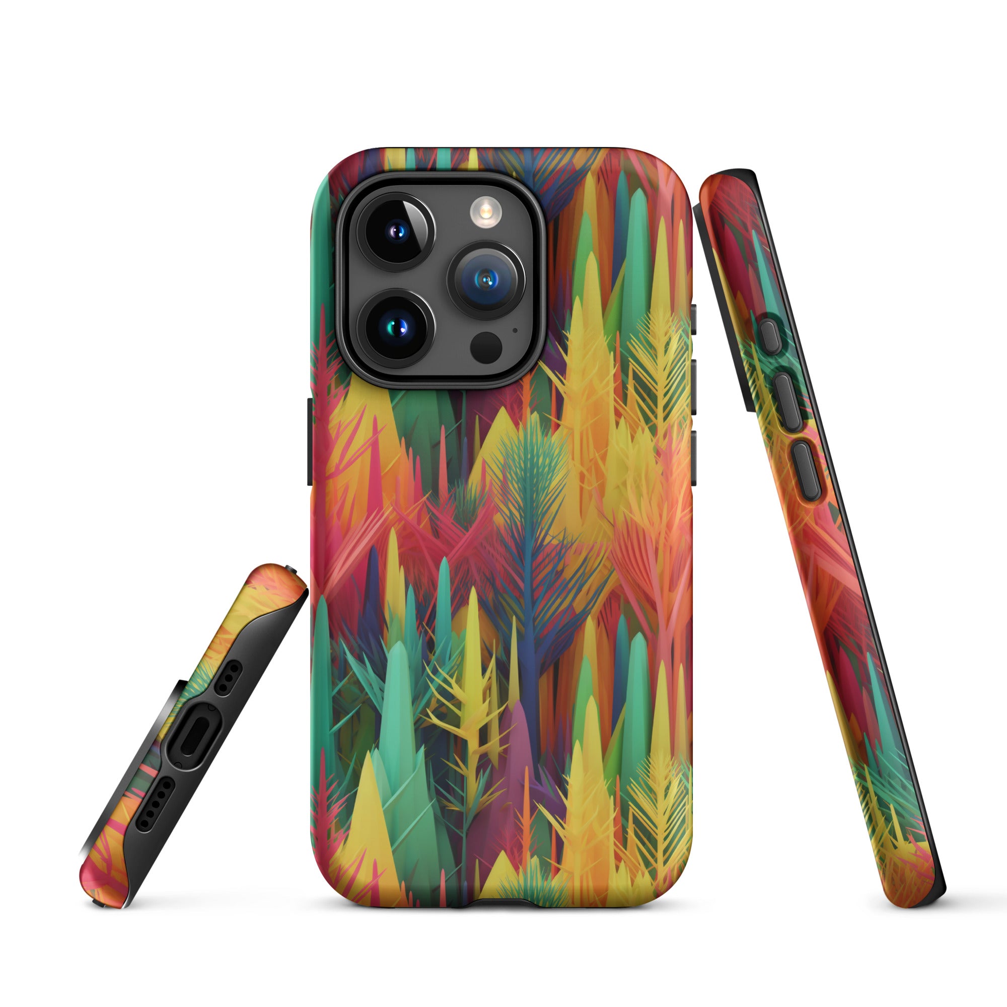 Tough Case for iPhone®- Rainbow Forest Pattern 01