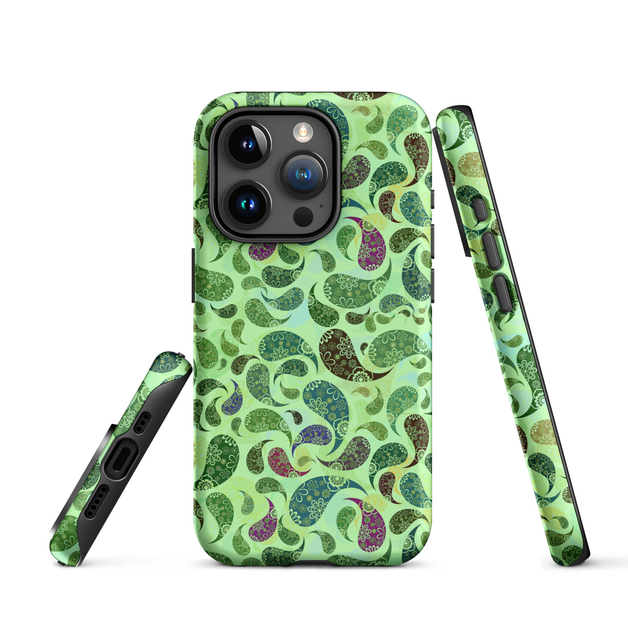 Tough Case for iPhone®- Paisley Green