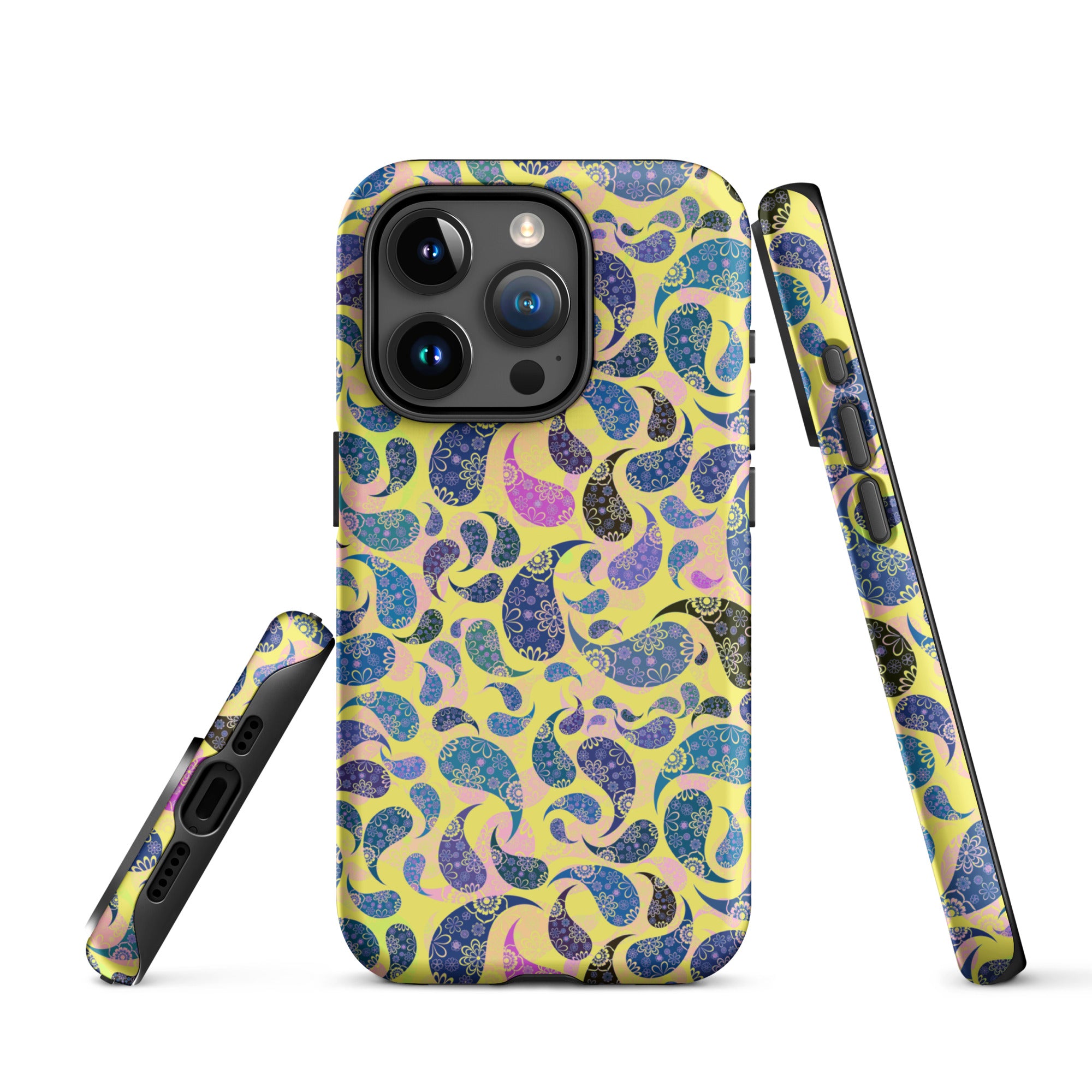 Tough Case for iPhone®- Paisley Dark Yellow