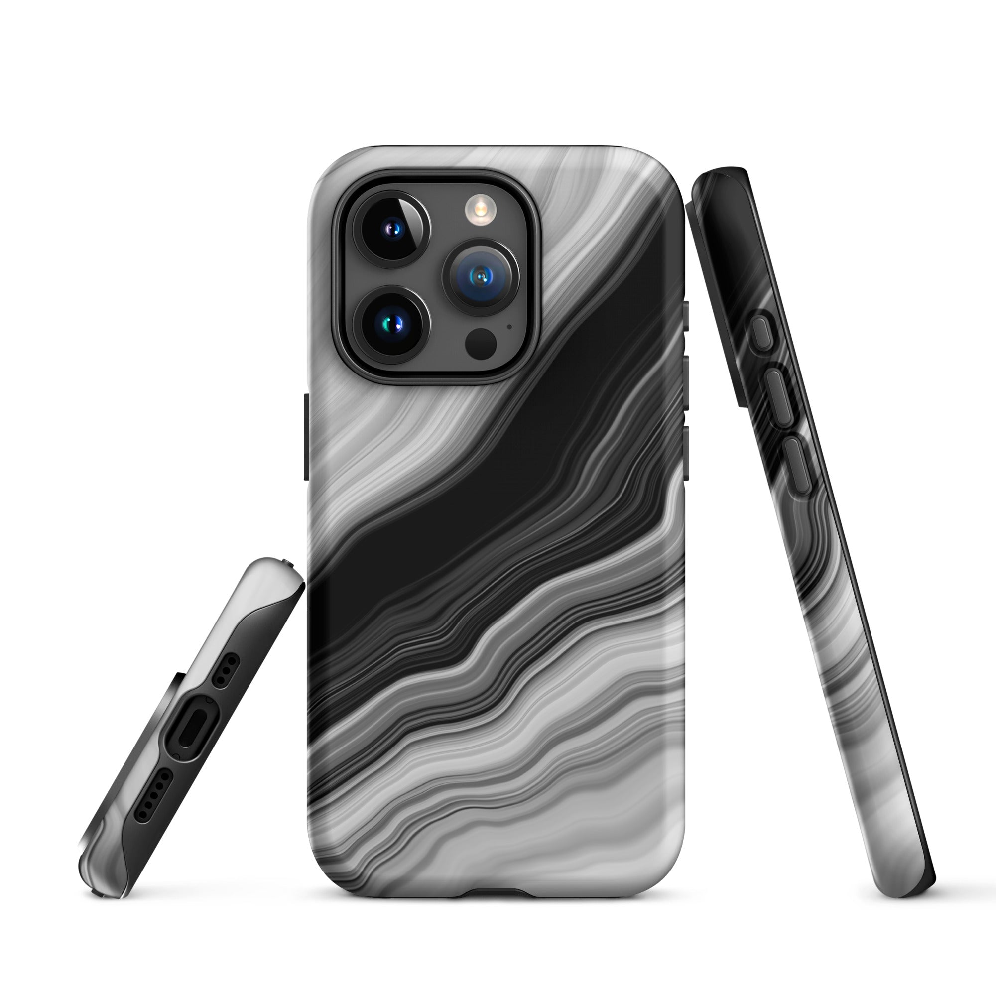 Tough Case for iPhone®- Liquid Marble Black