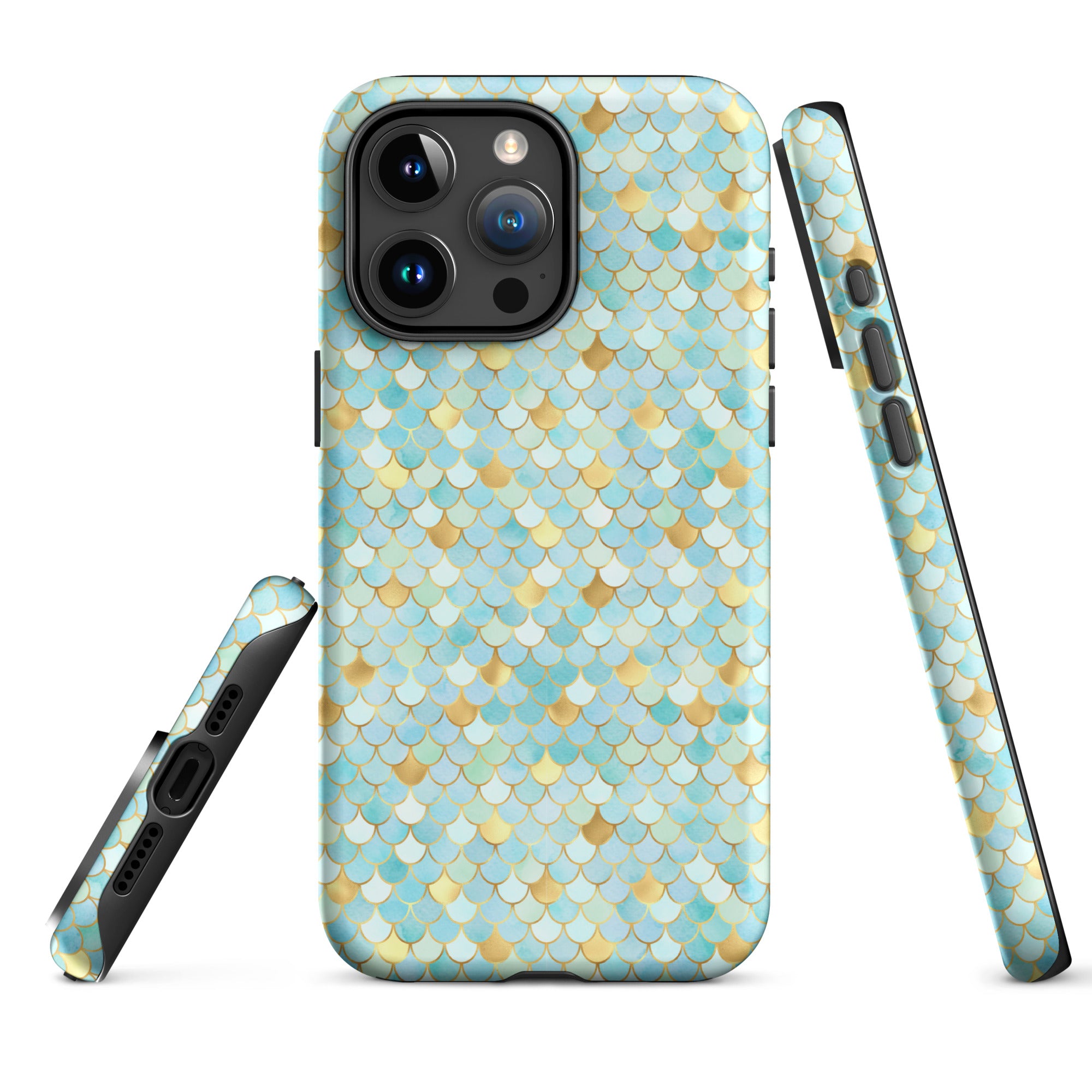 Tough Case for iPhone®- Mermaid Skin Cyan