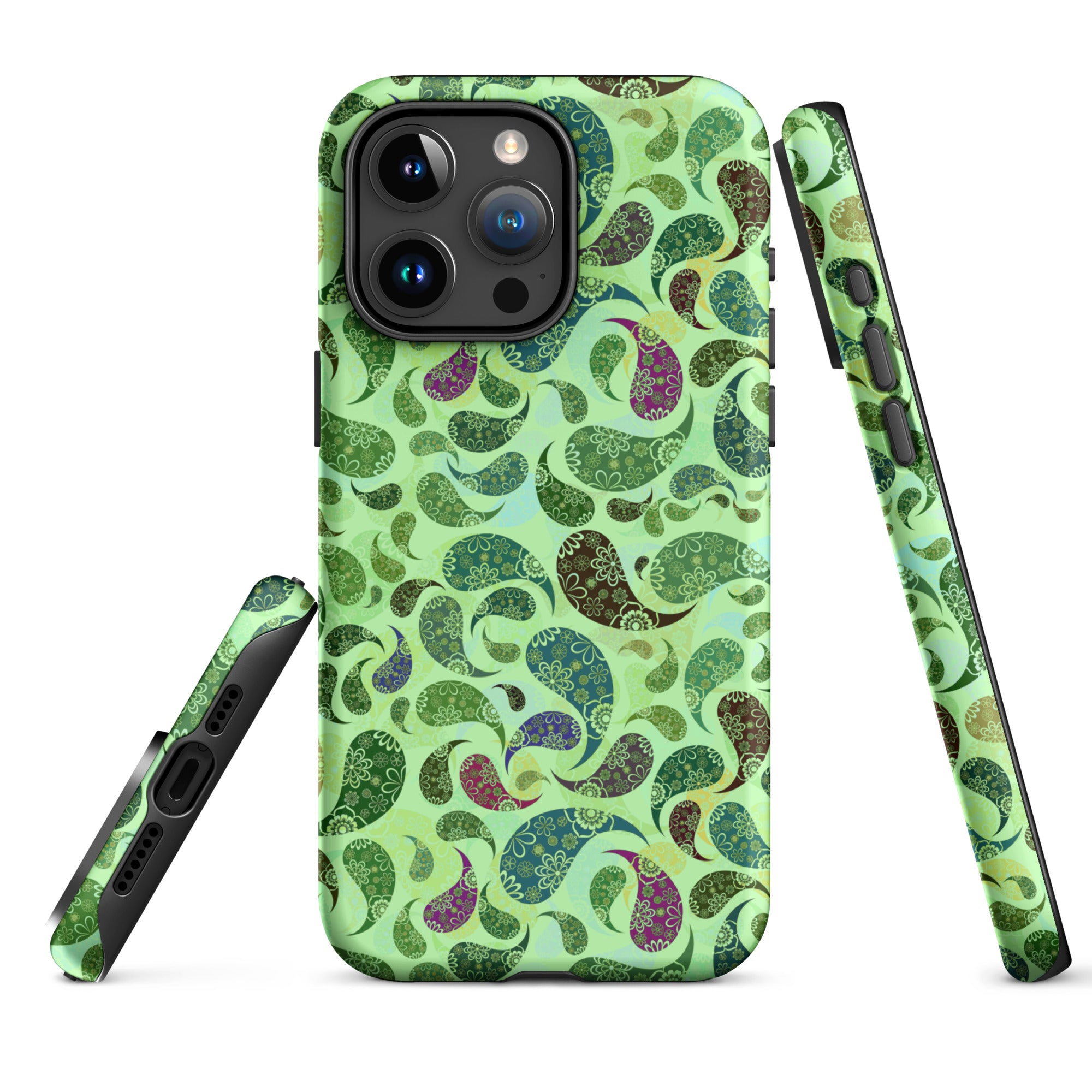 Tough Case for iPhone®- Paisley Green