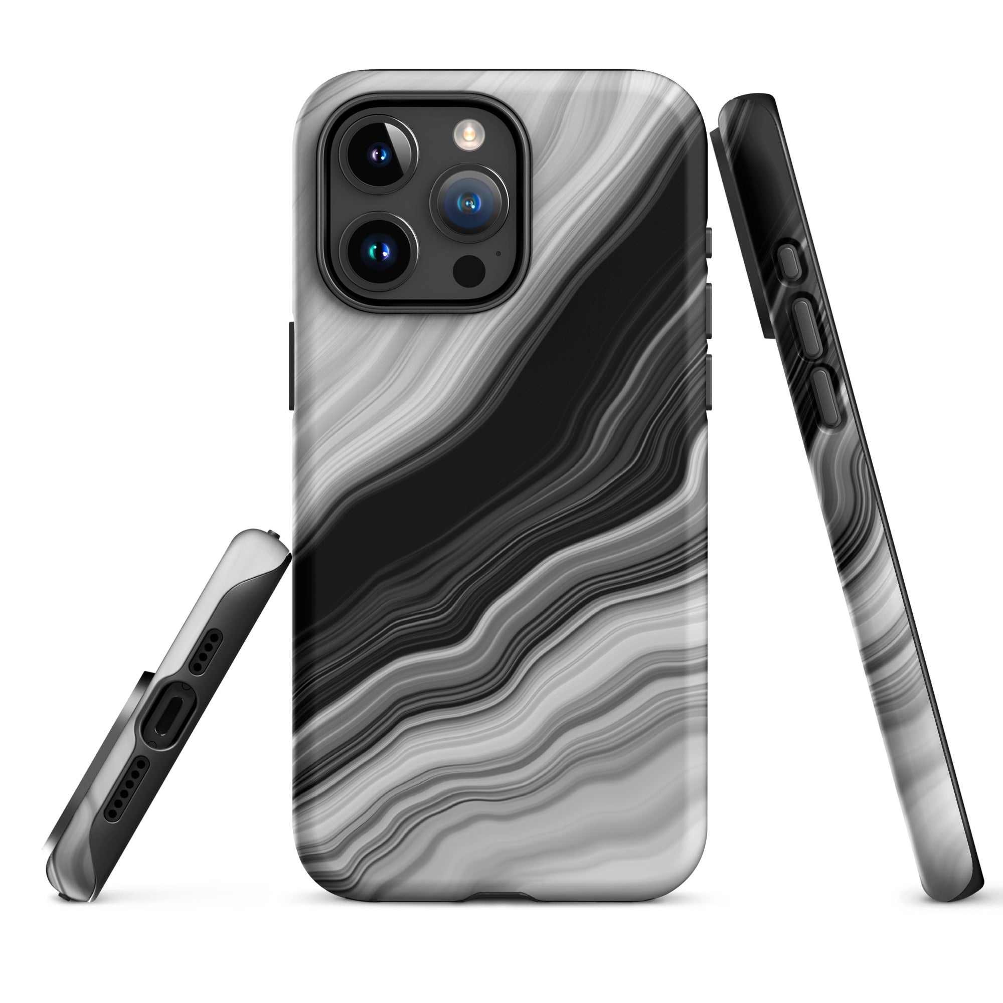 Tough Case for iPhone®- Liquid Marble Black