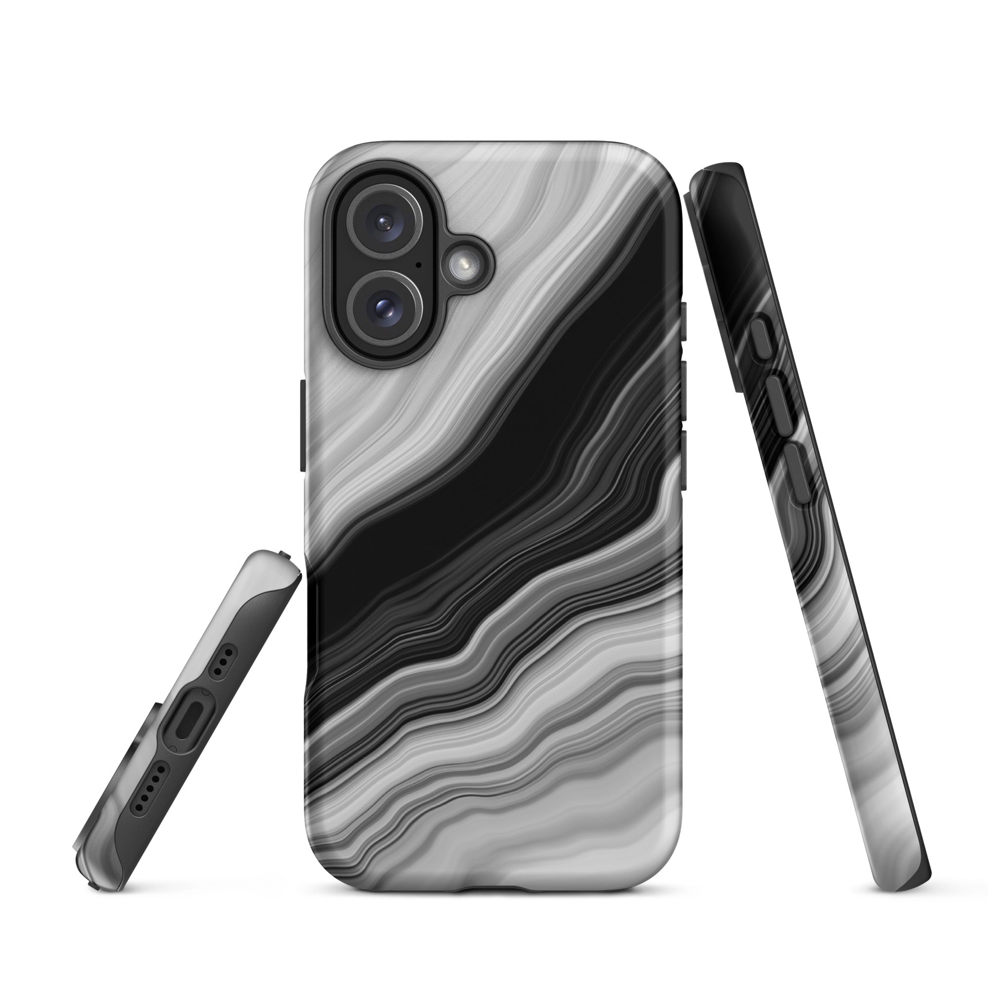 Tough Case for iPhone®- Liquid Marble Black