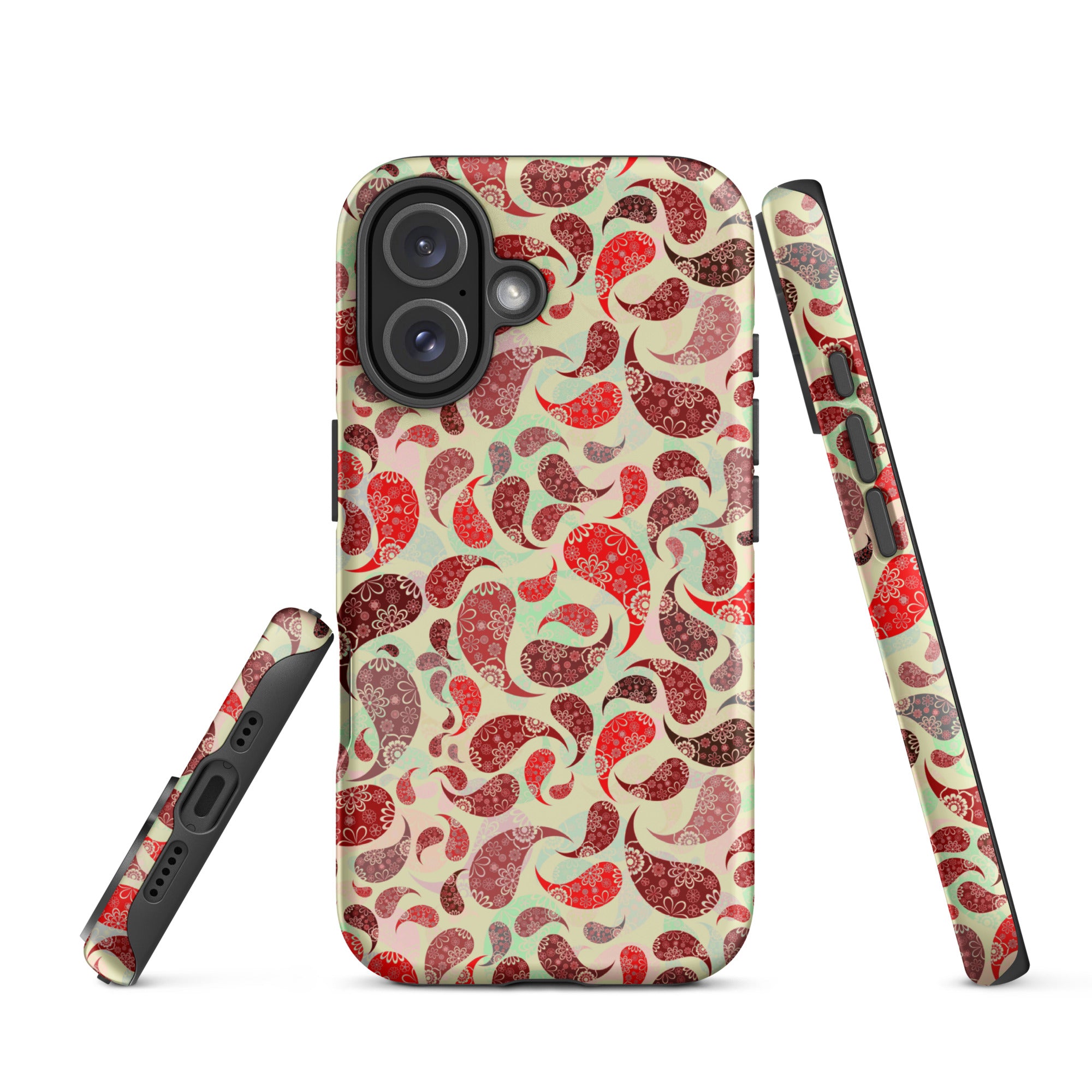 Tough Case for iPhone®- Paisley Red