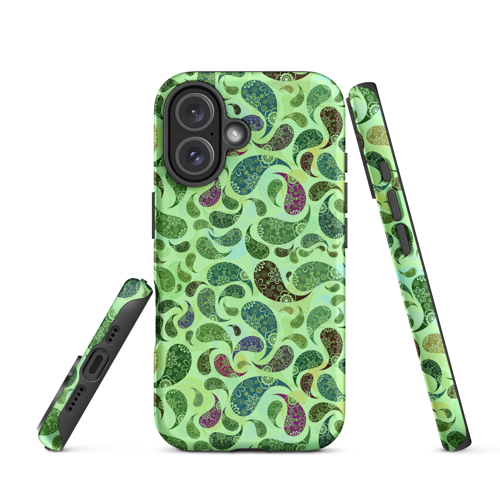 Tough Case for iPhone®- Paisley Green