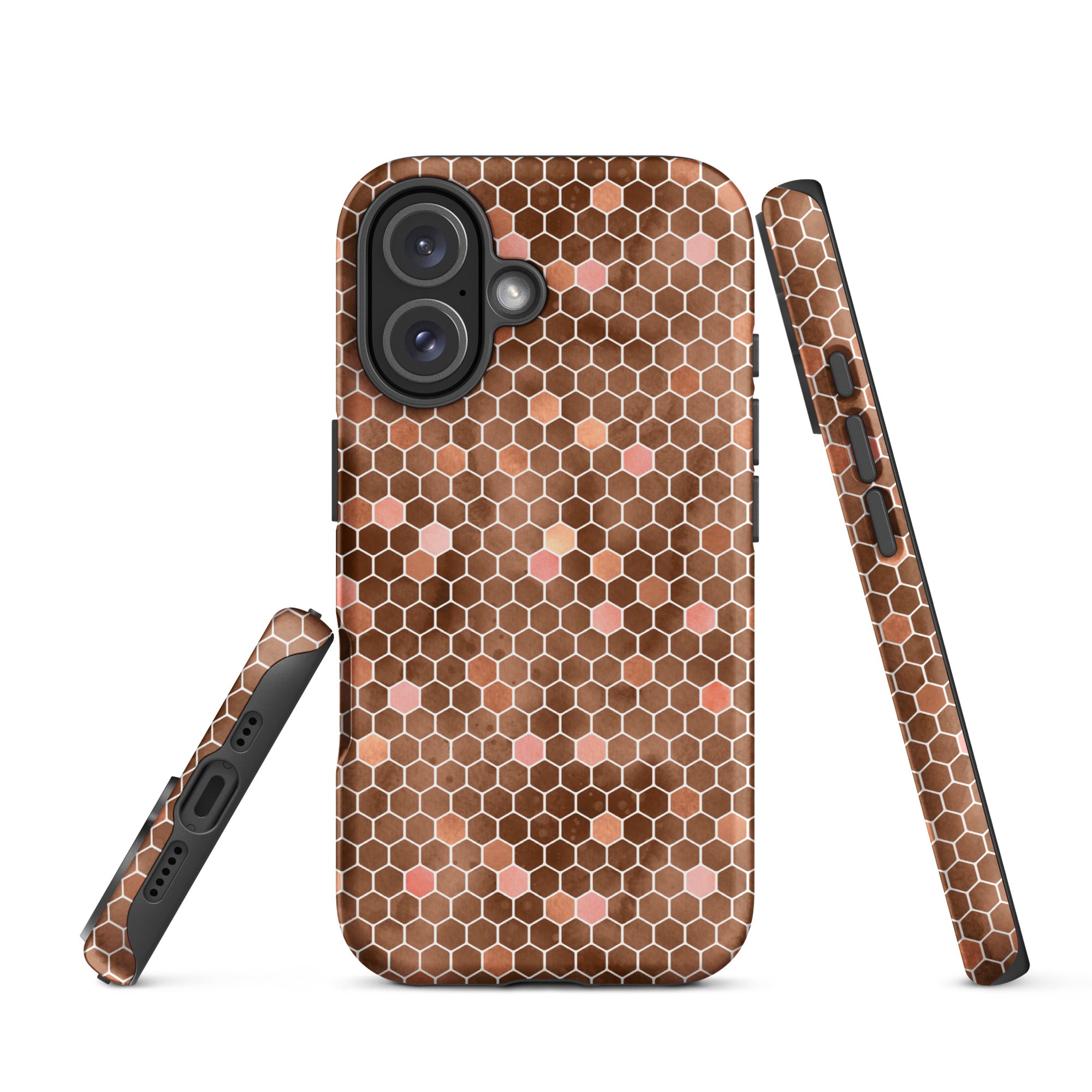 Tough Case for iPhone®- Honeycomb Brown