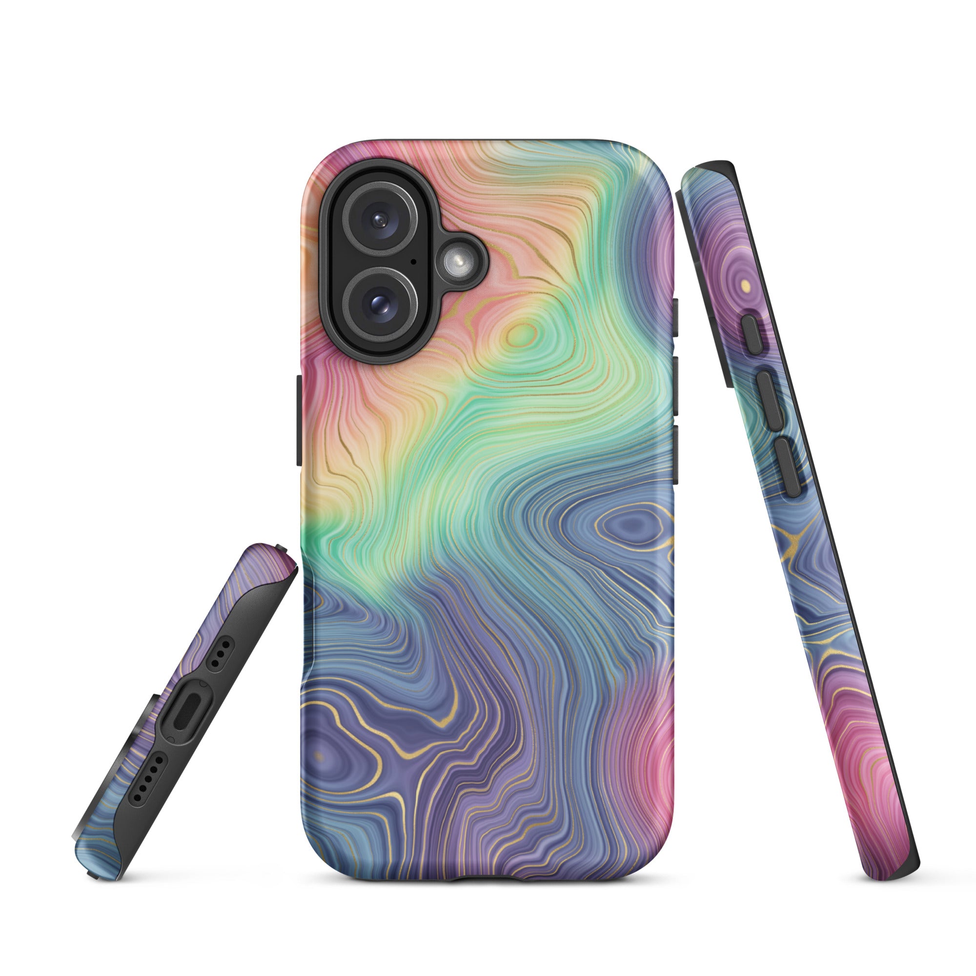 Tough Case for iPhone®- Rainbow Strata Pattern I