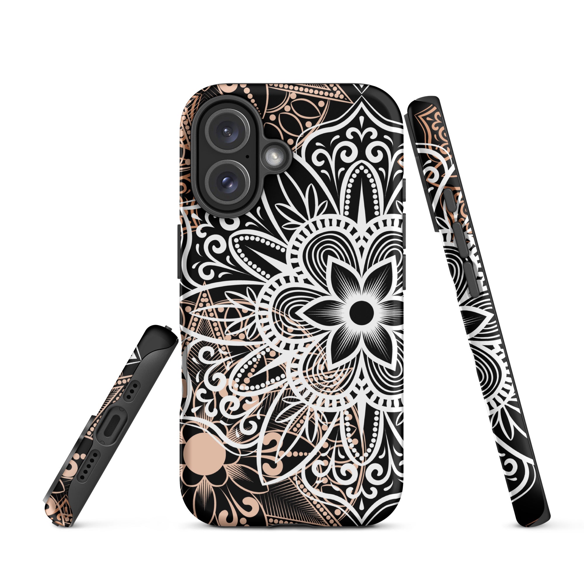 Tough Case for iPhone®- Brown and Black Mandala