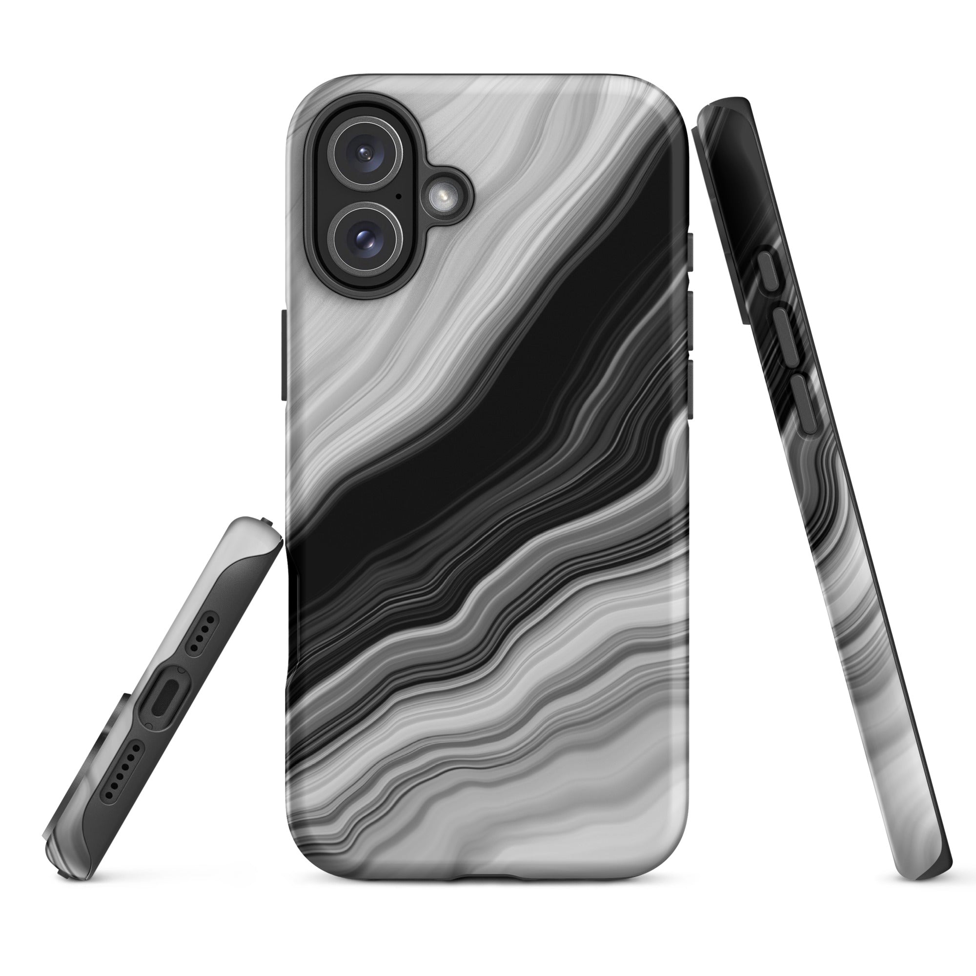 Tough Case for iPhone®- Liquid Marble Black