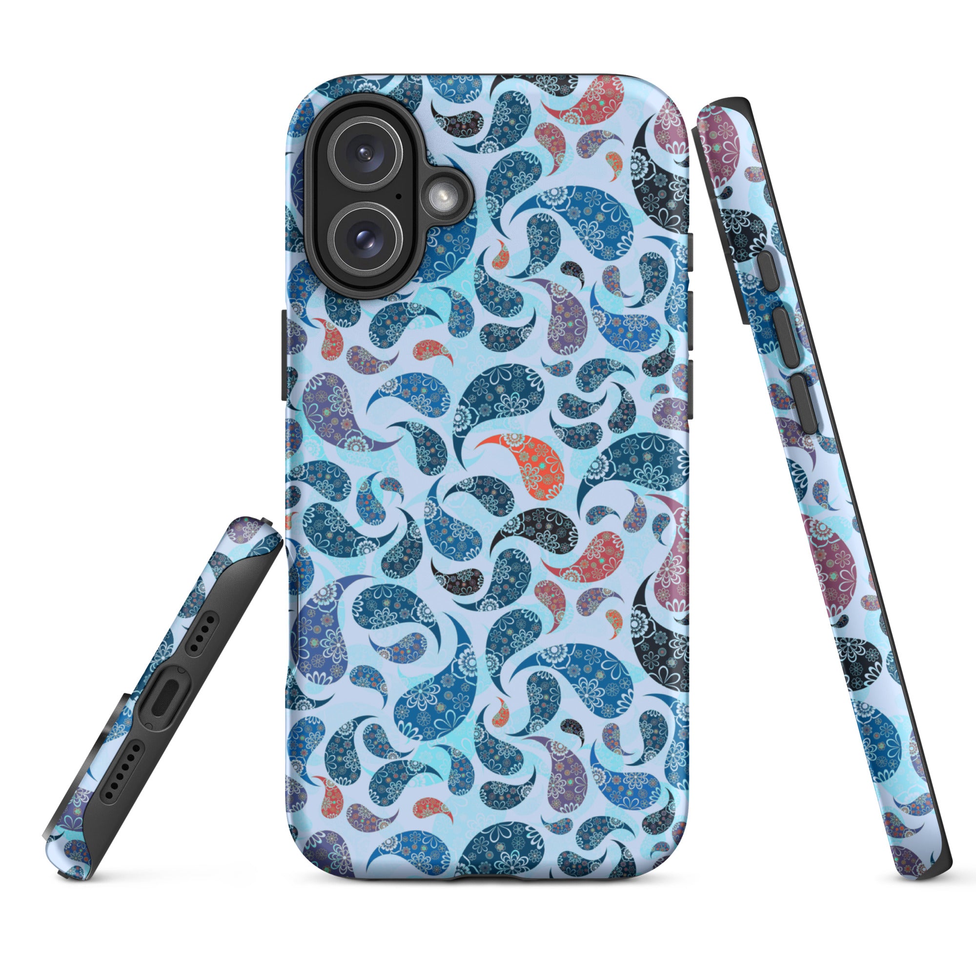 Tough Case for iPhone®- Paisley Blue