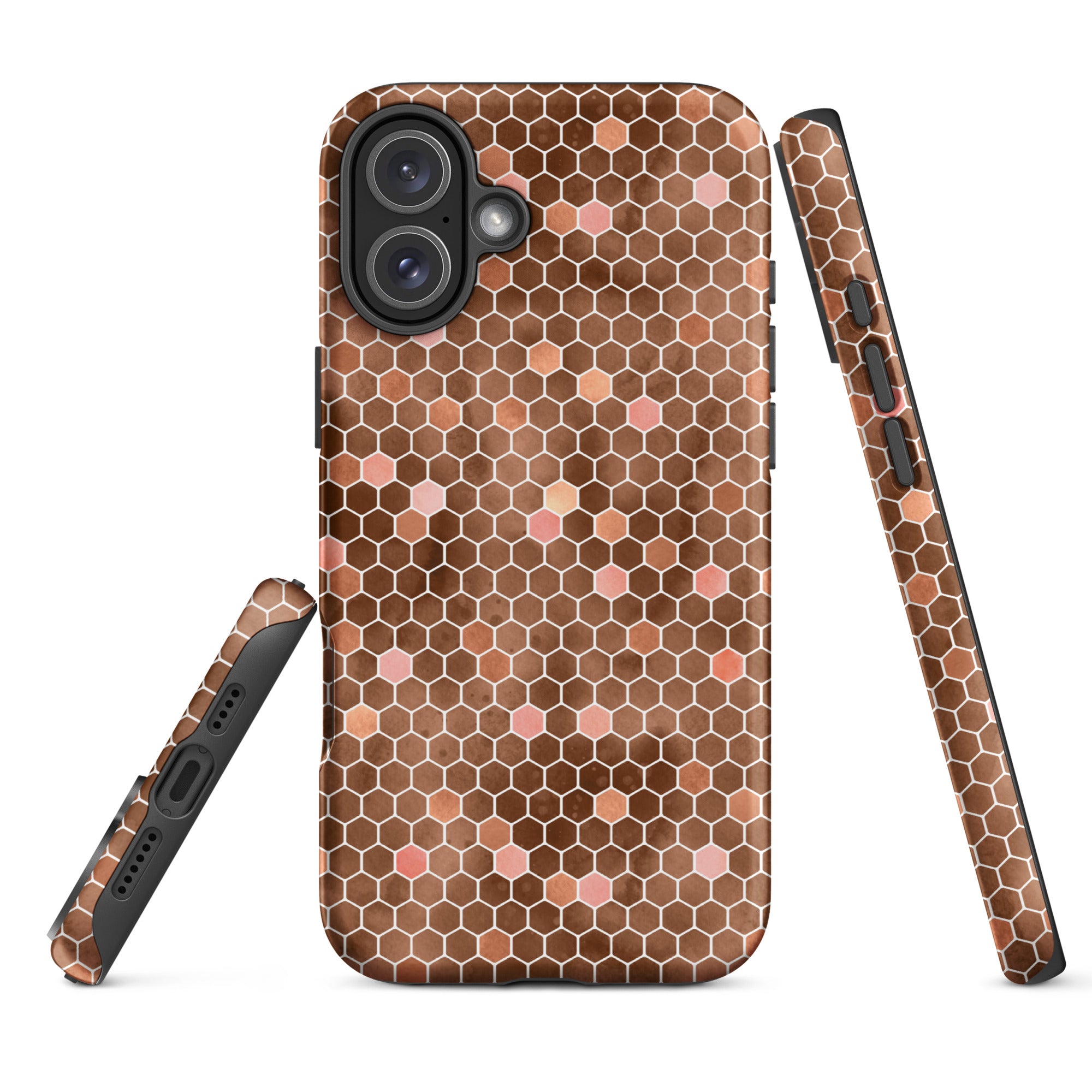 Tough Case for iPhone®- Honeycomb Brown