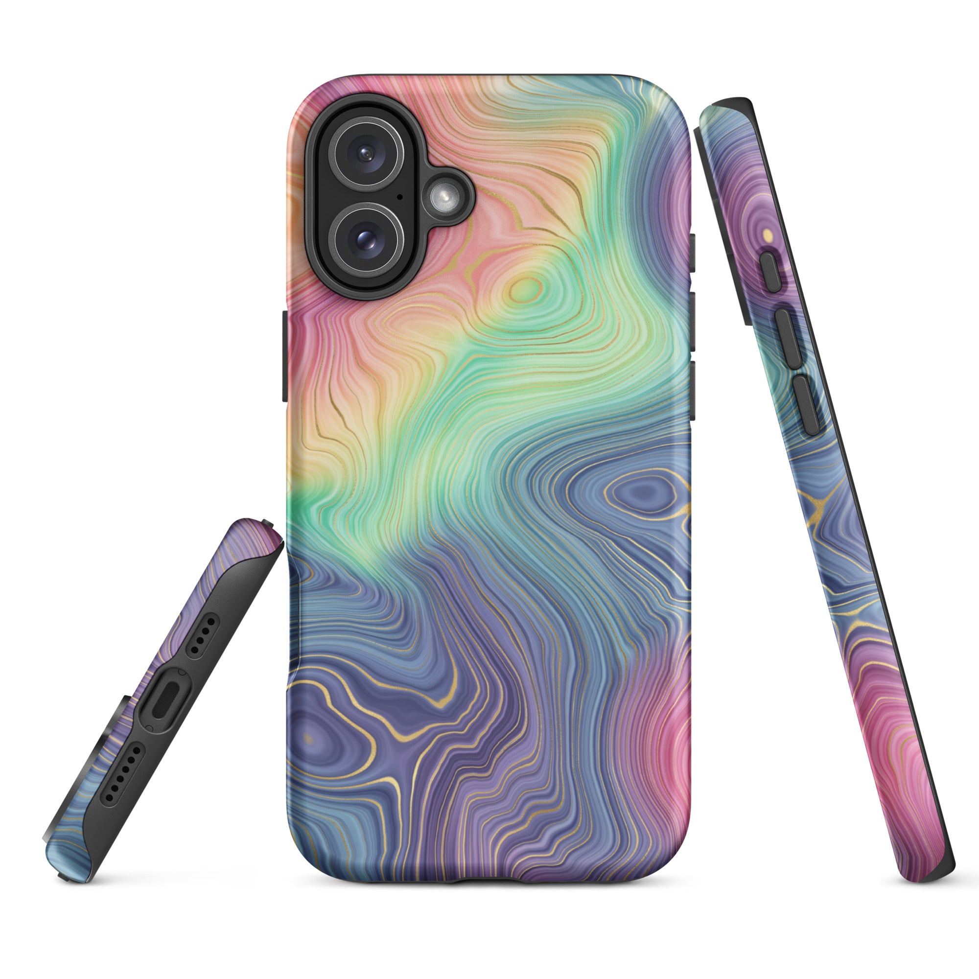 Tough Case for iPhone®- Rainbow Strata Pattern I