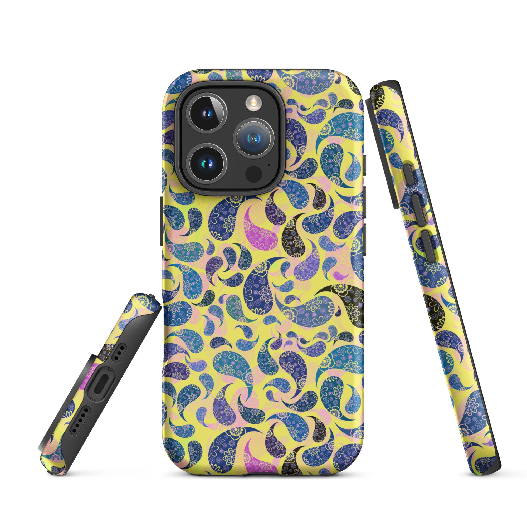 Tough Case for iPhone®- Paisley Dark Yellow