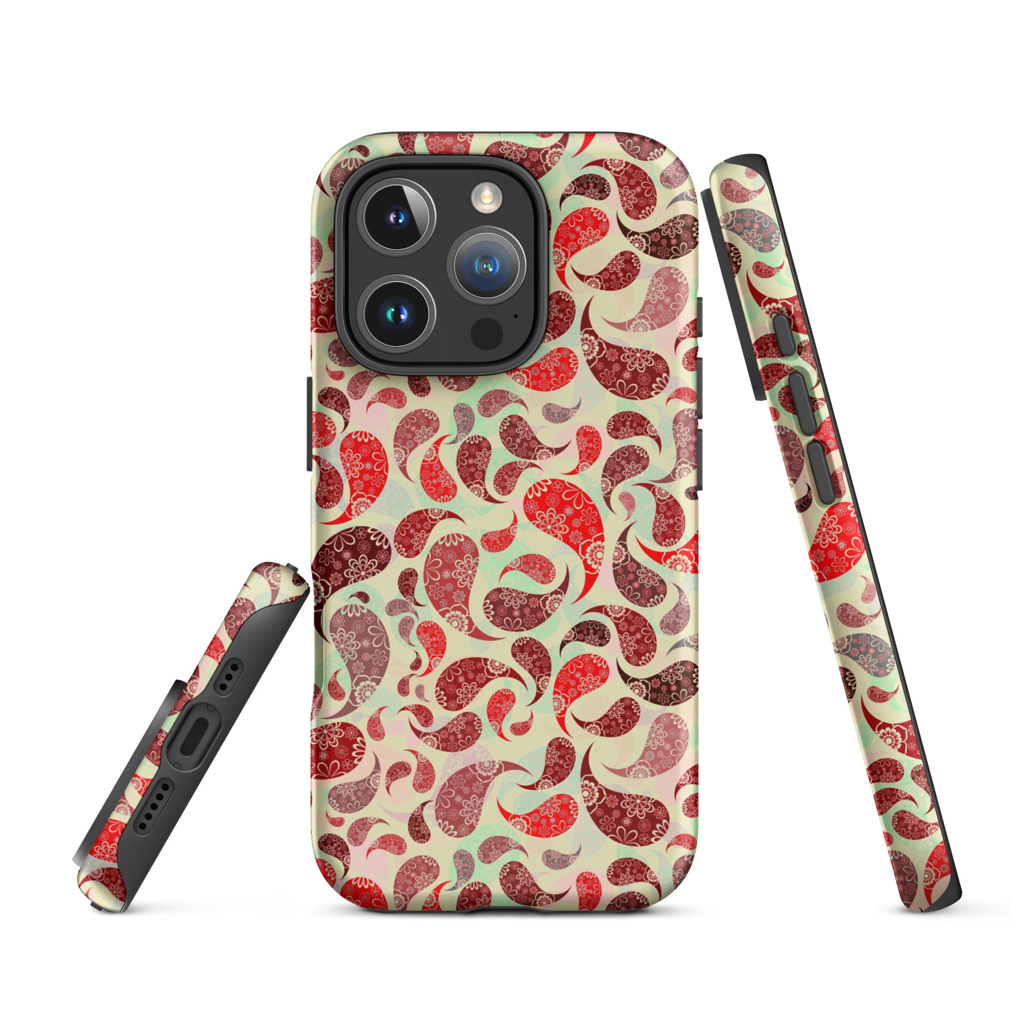 Tough Case for iPhone®- Paisley Red