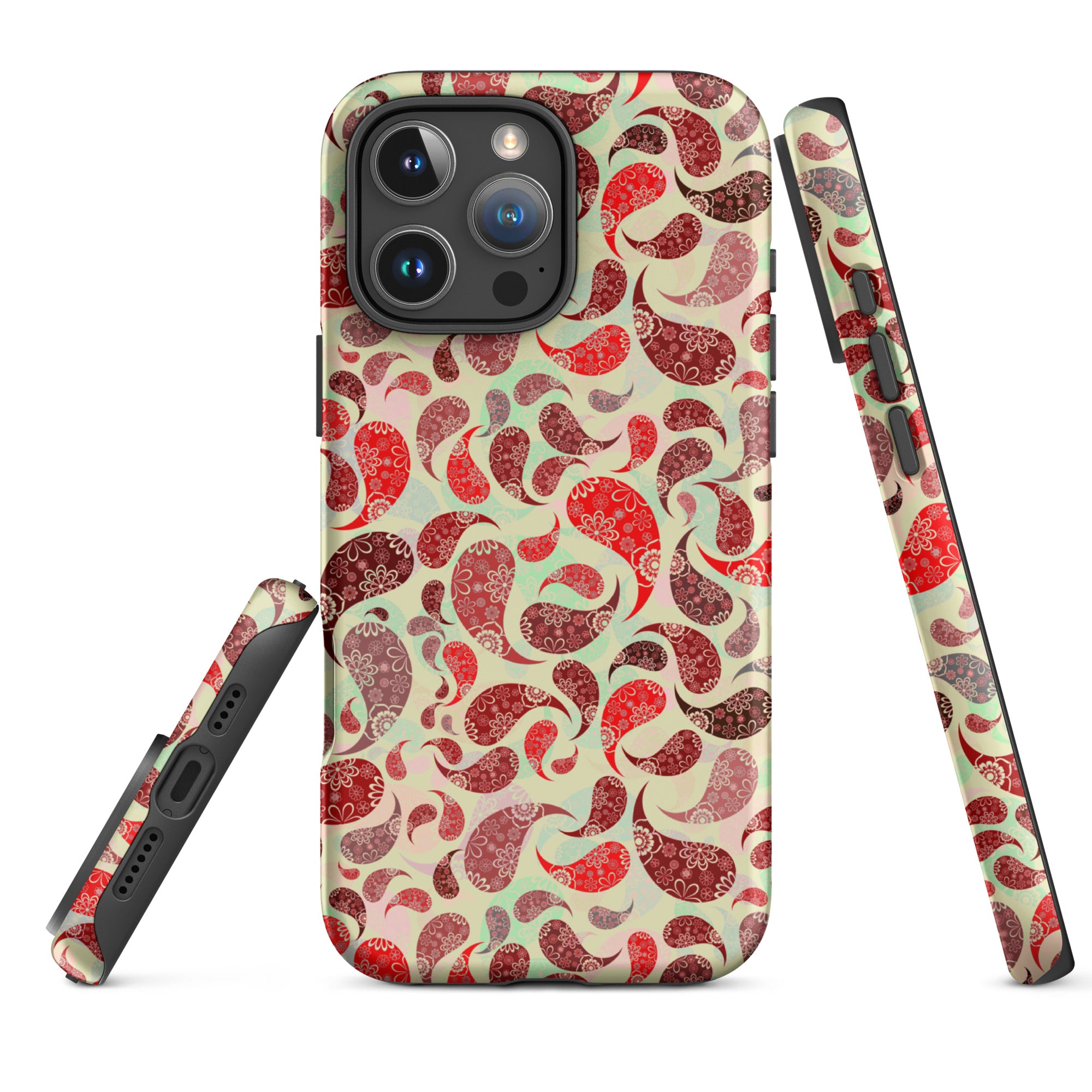 Tough Case for iPhone®- Paisley Red