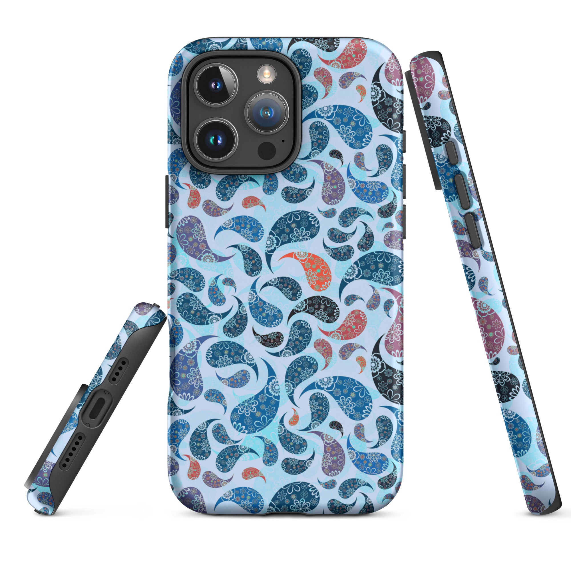 Tough Case for iPhone®- Paisley Blue