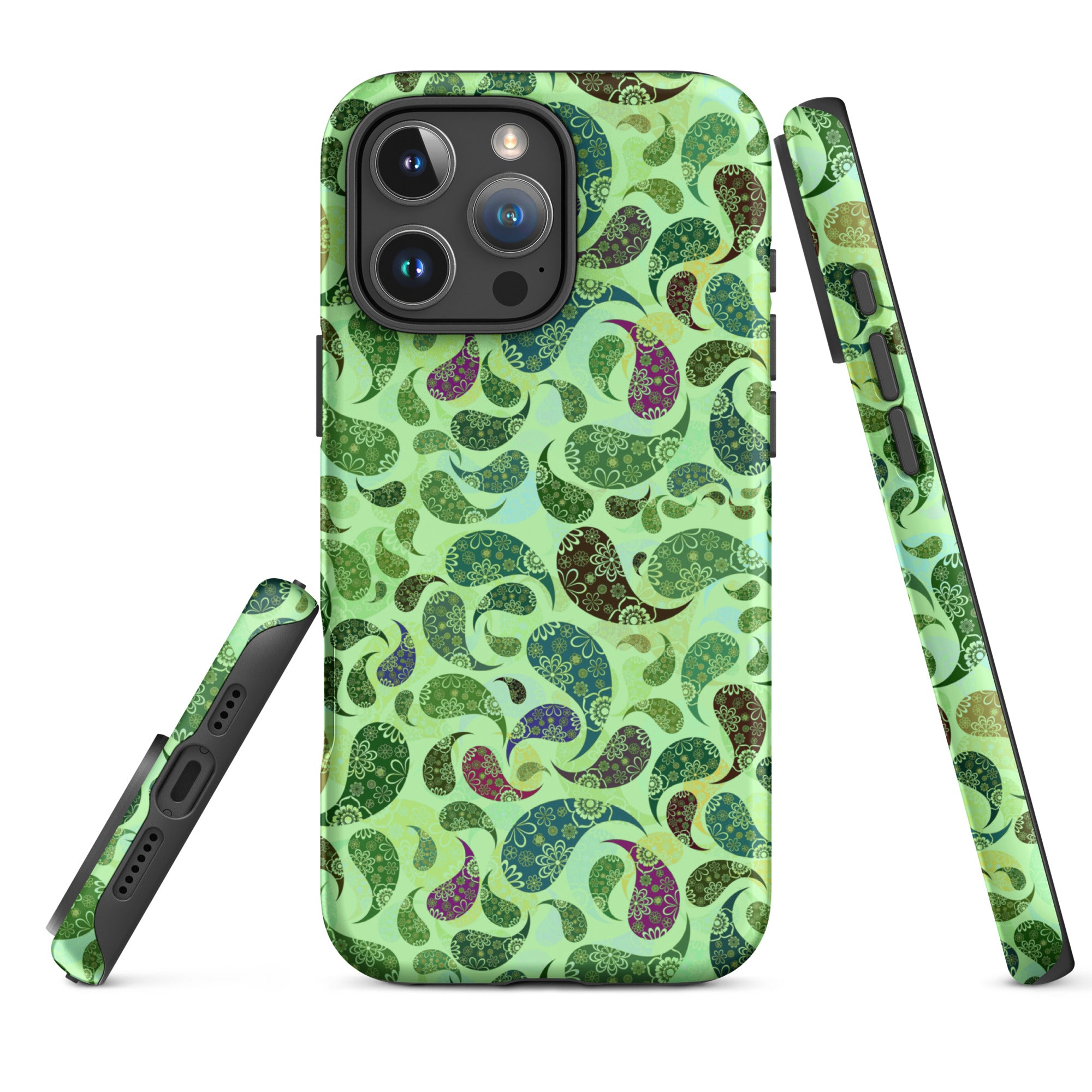 Tough Case for iPhone®- Paisley Green