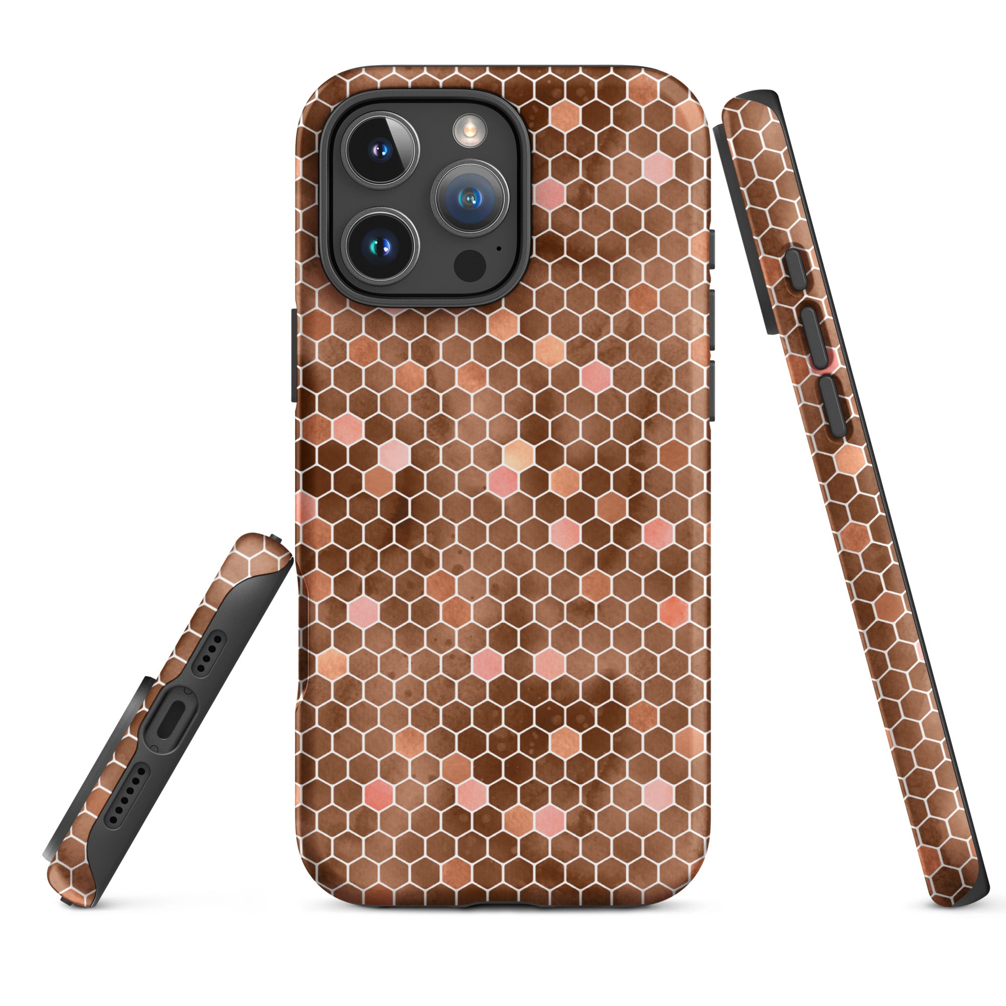 Tough Case for iPhone®- Honeycomb Brown