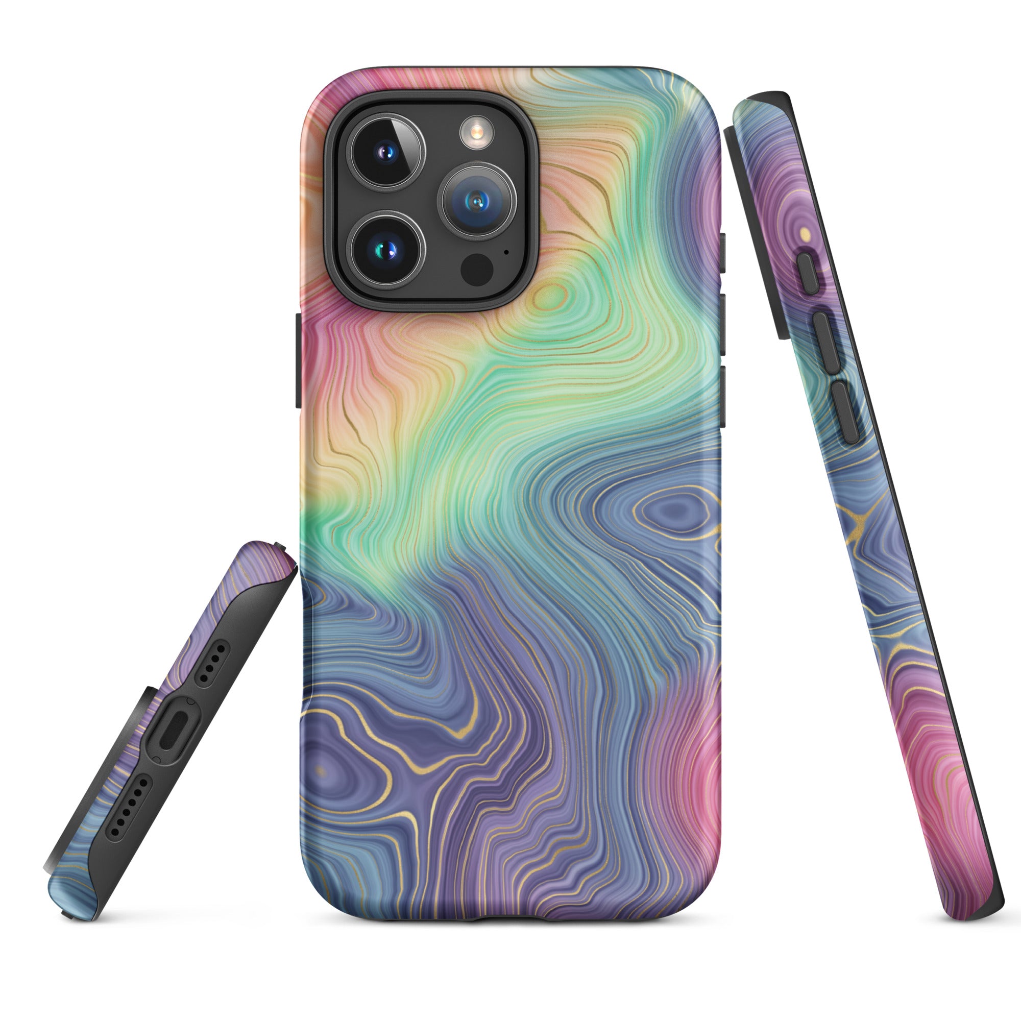 Tough Case for iPhone®- Rainbow Strata Pattern I