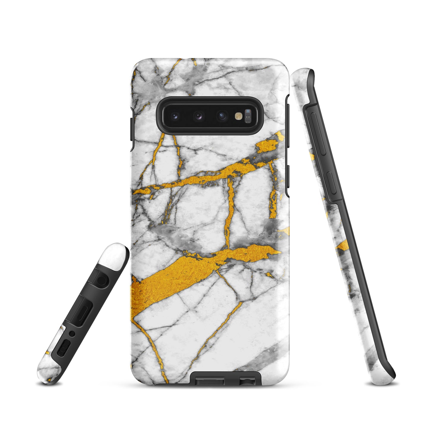 Tough case for Samsung®- Marble White and Gold