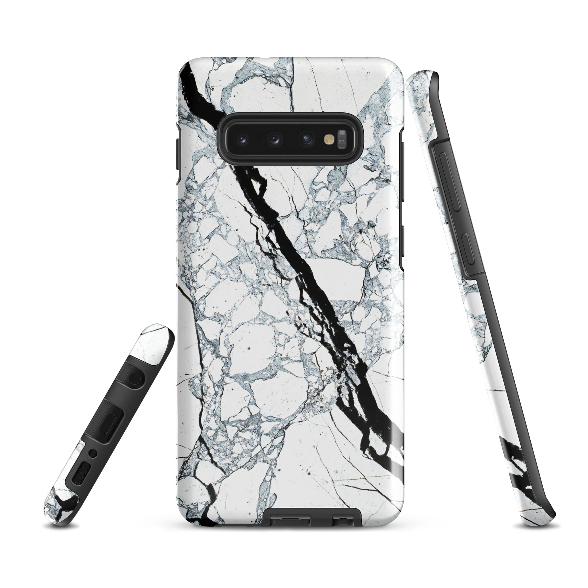 Tough case for Samsung®- Marble Black and White