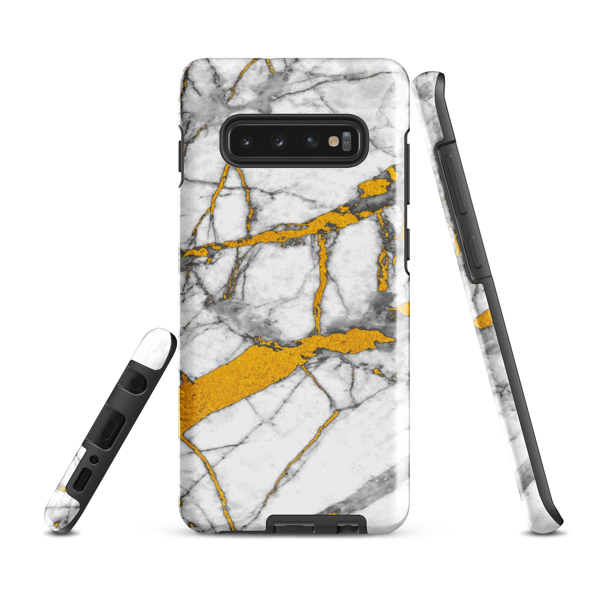 Tough case for Samsung®- Marble White and Gold