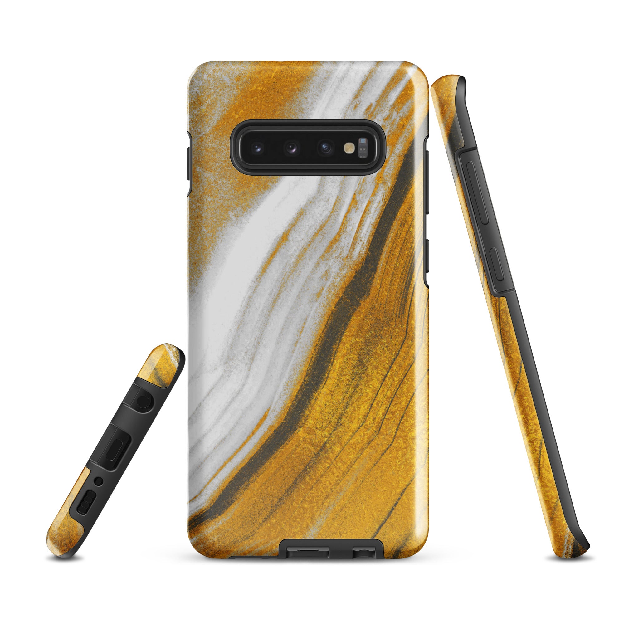 Tough case for Samsung®- Marble Brown and White