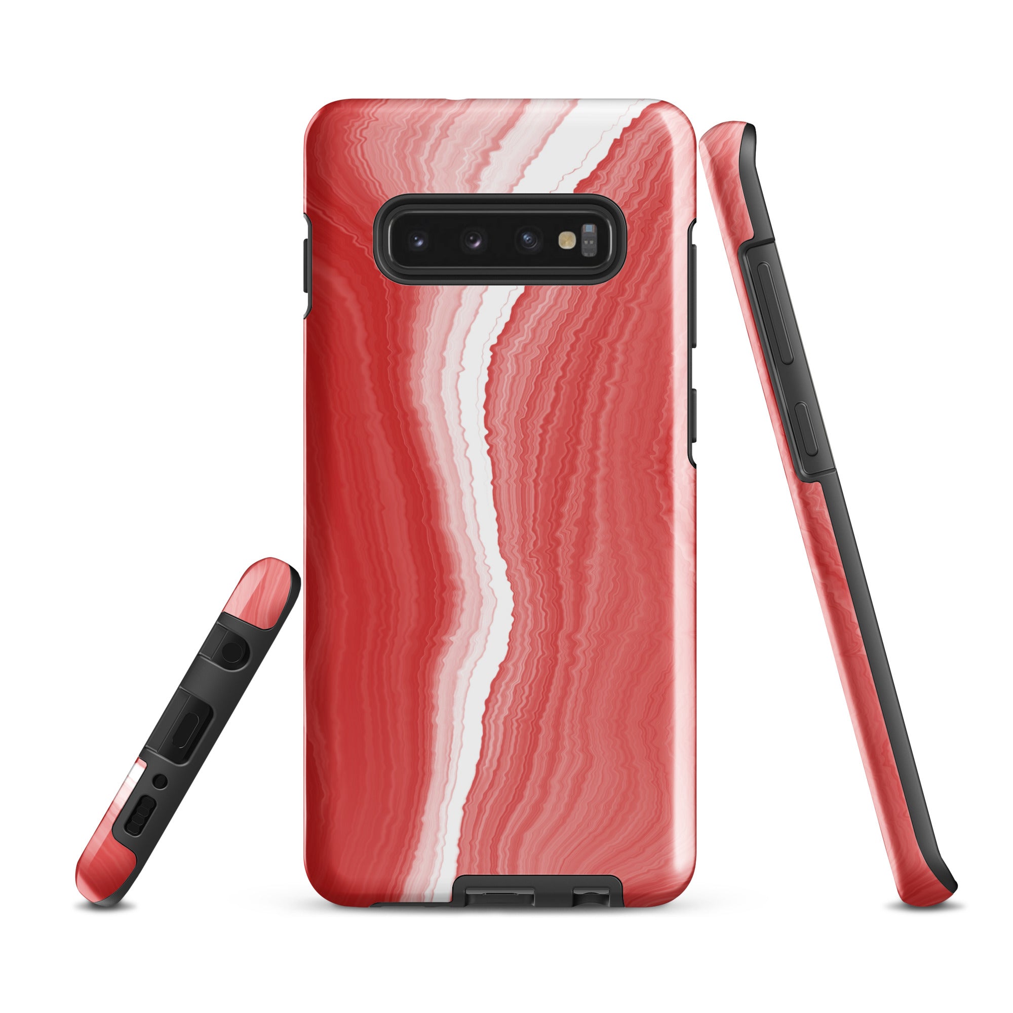 Tough case for Samsung®- Marble Red and White