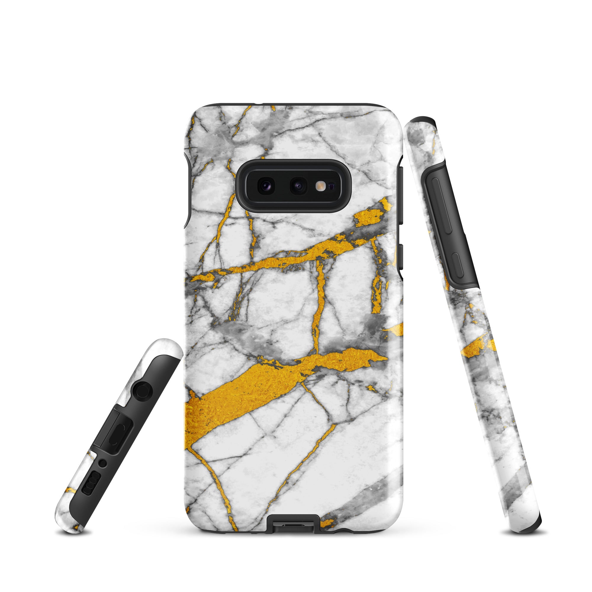 Tough case for Samsung®- Marble White and Gold
