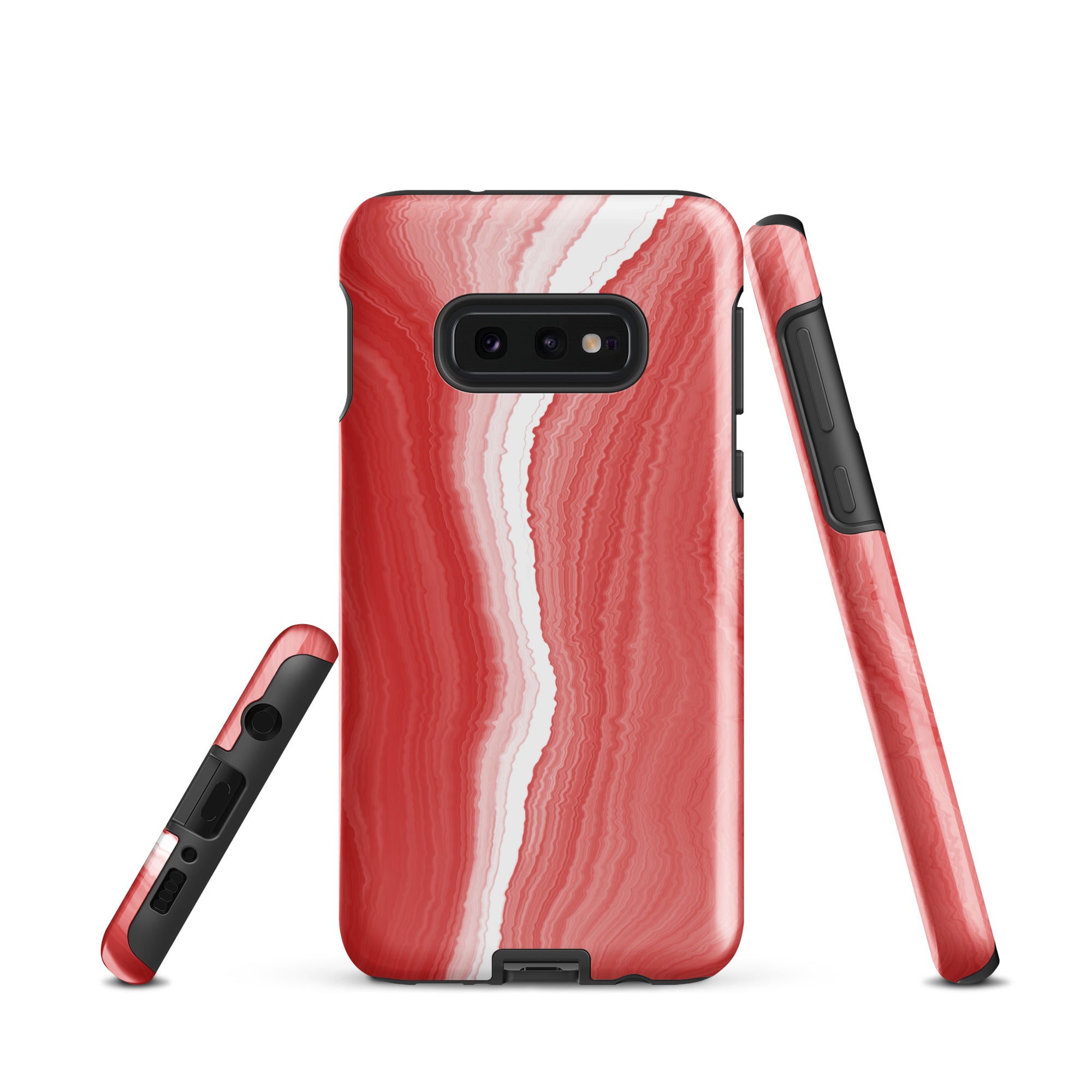 Tough case for Samsung®- Marble Red and White