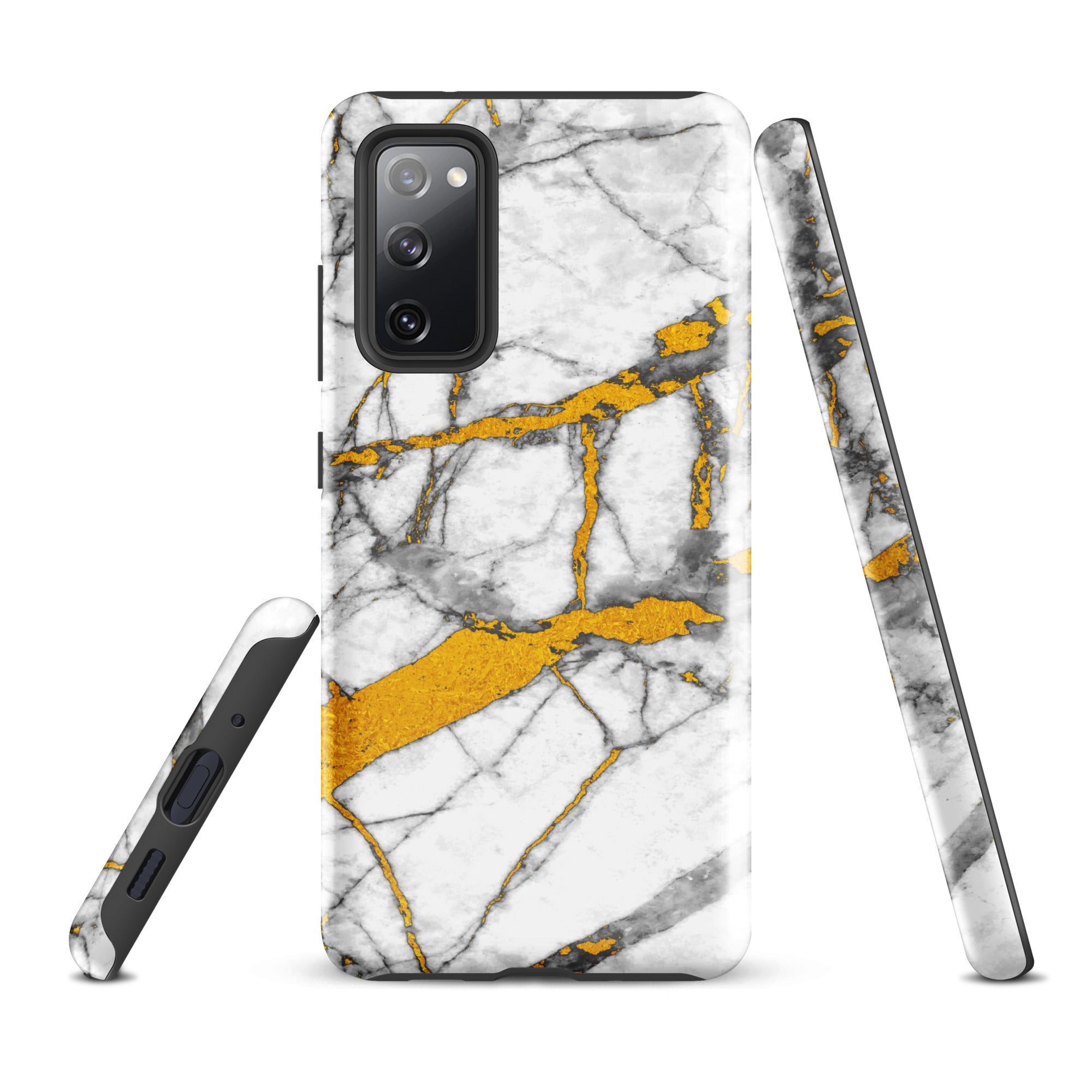 Tough case for Samsung®- Marble White and Gold