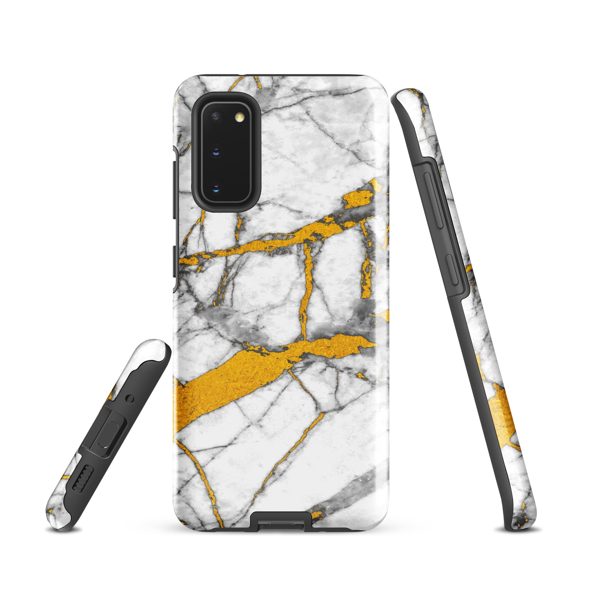 Tough case for Samsung®- Marble White and Gold