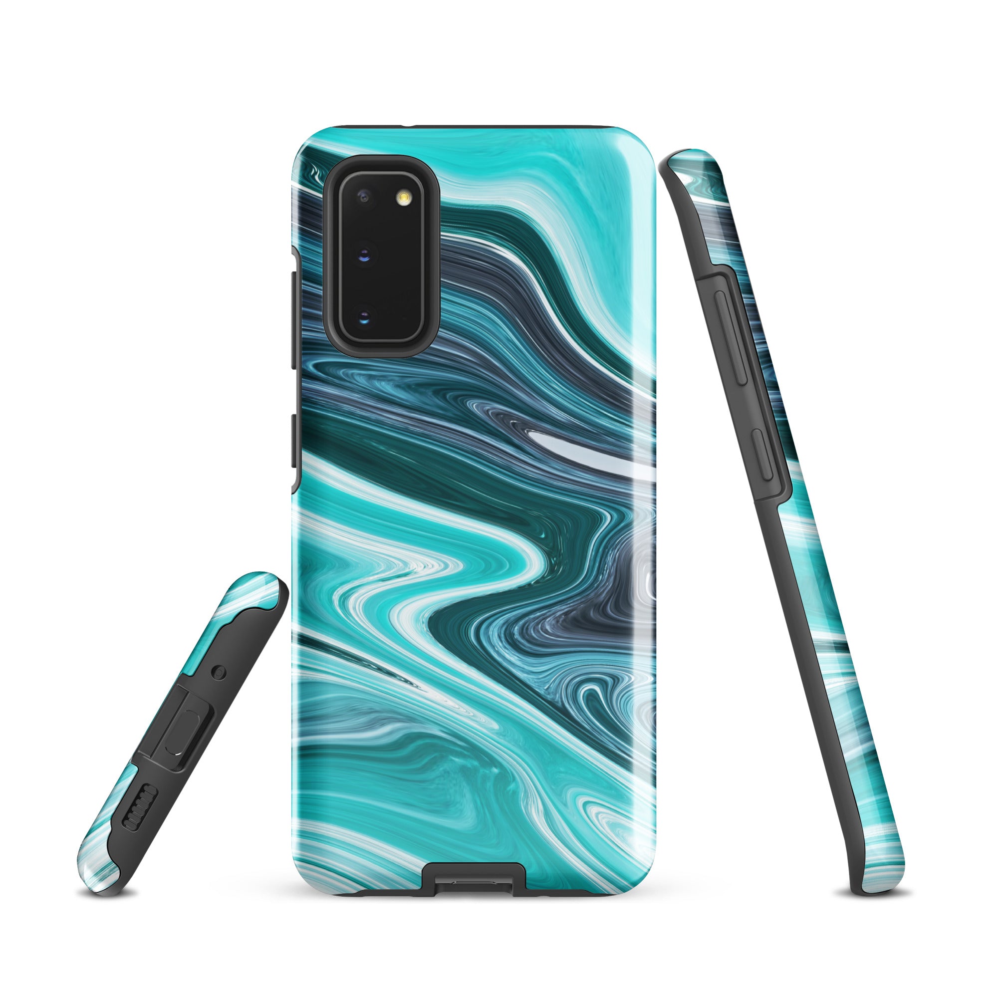 Tough case for Samsung®- Marble Cyan