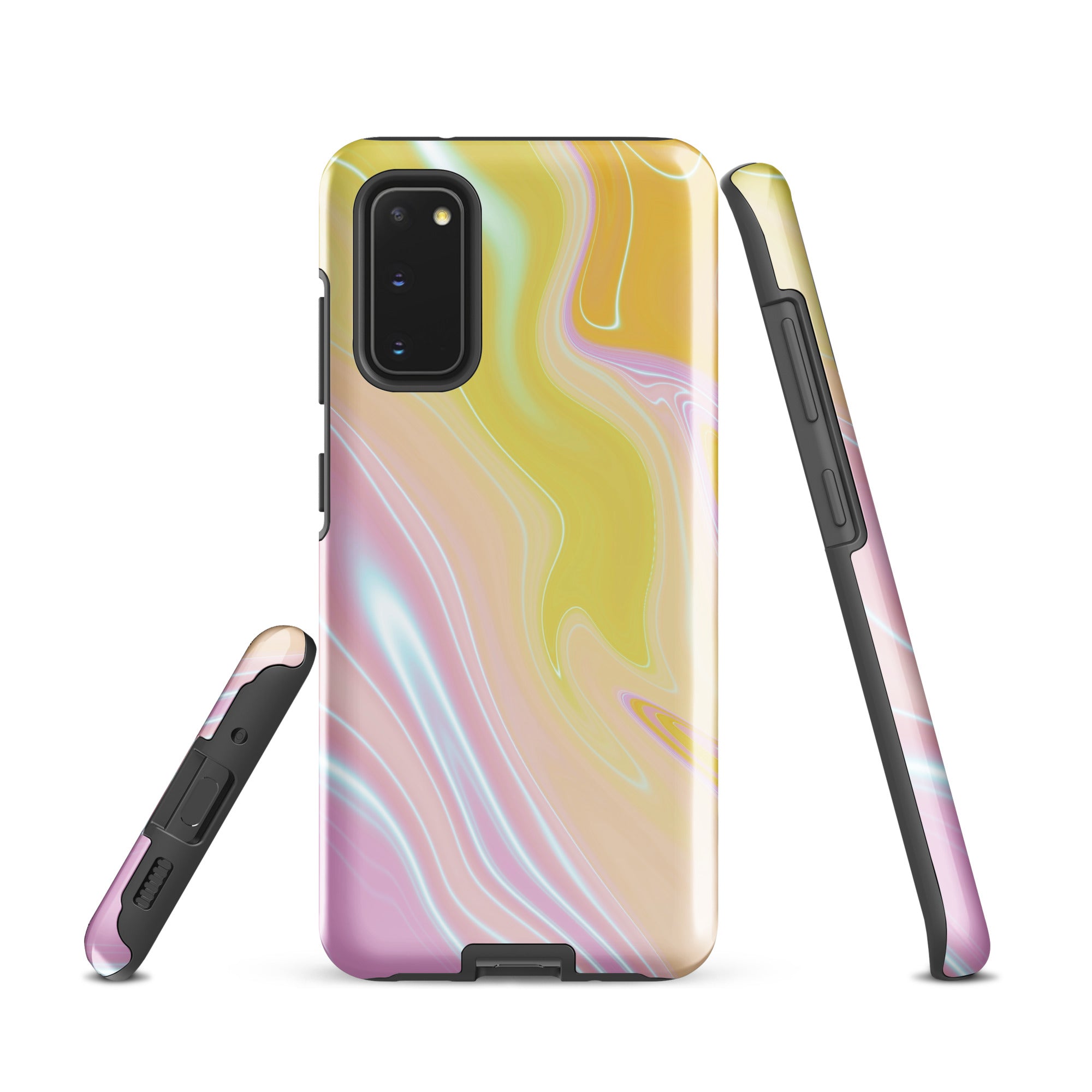 Tough case for Samsung®- Marble Yellow and Pink