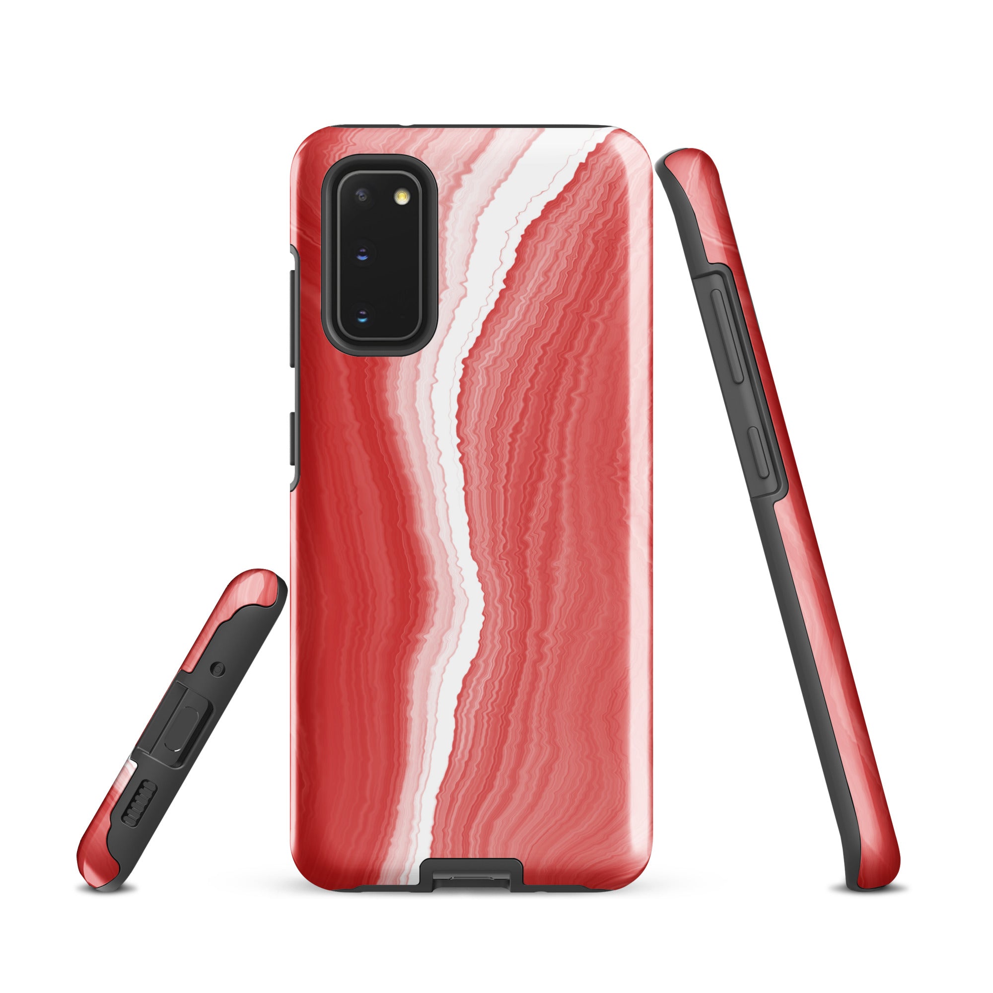 Tough case for Samsung®- Marble Red and White