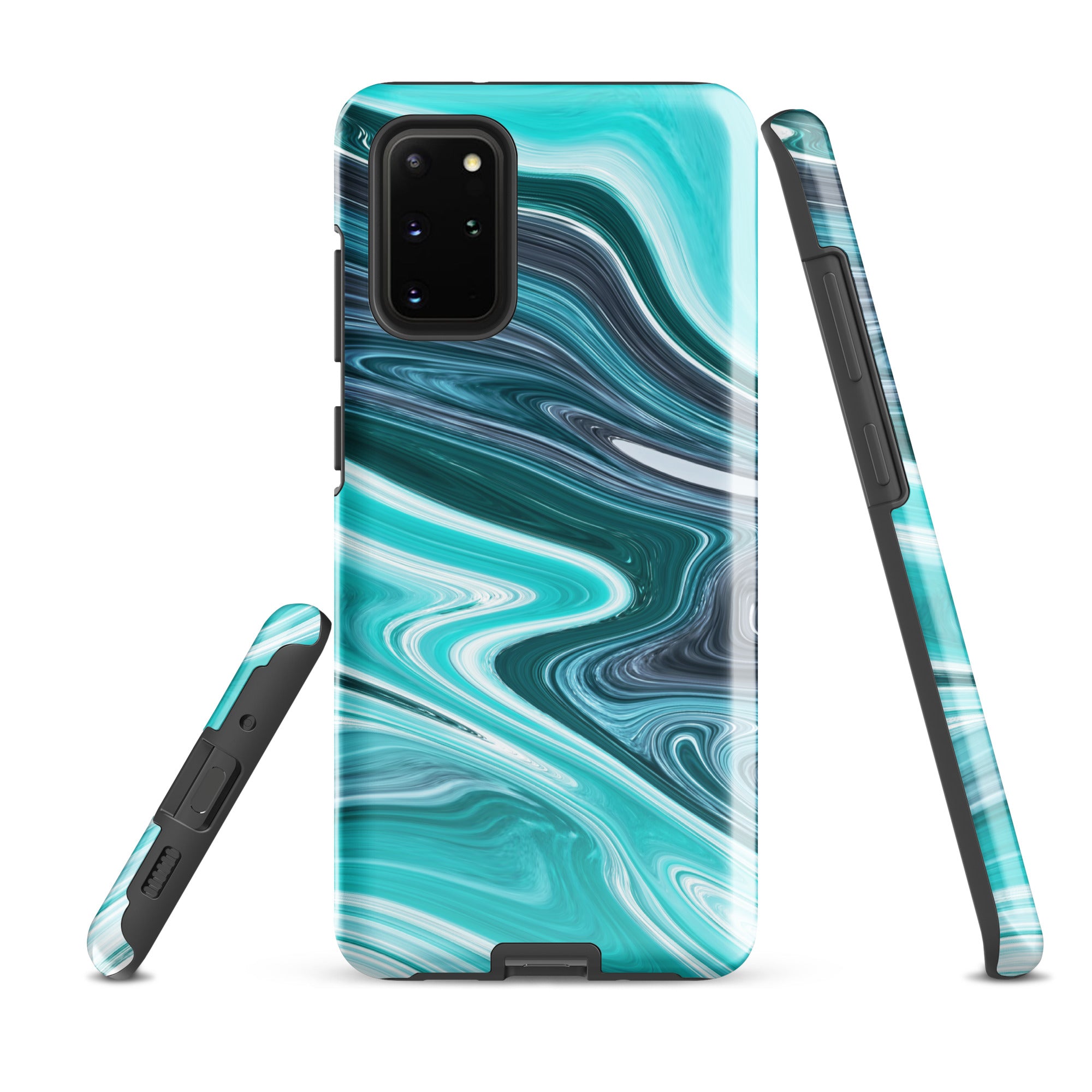 Tough case for Samsung®- Marble Cyan