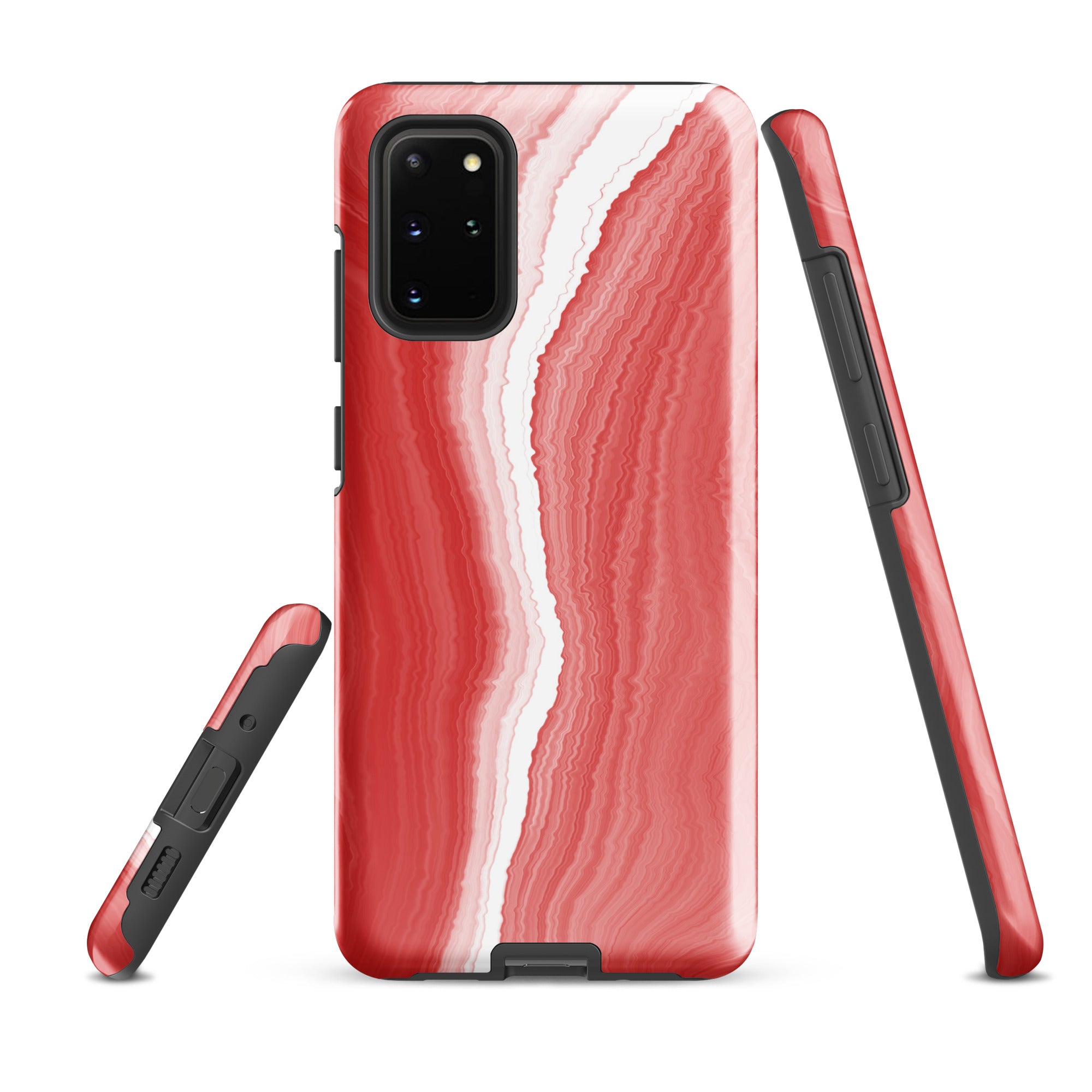 Tough case for Samsung®- Marble Red and White