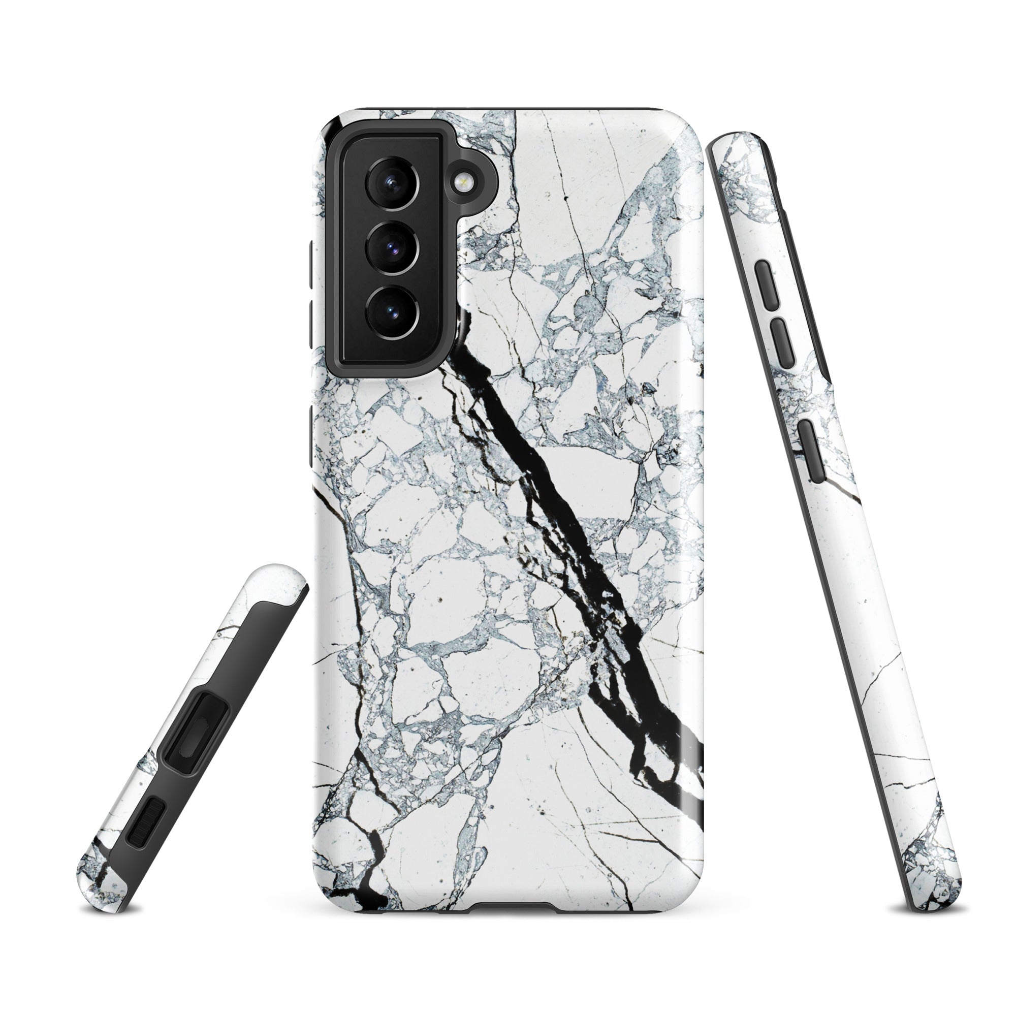 Tough case for Samsung®- Marble Black and White