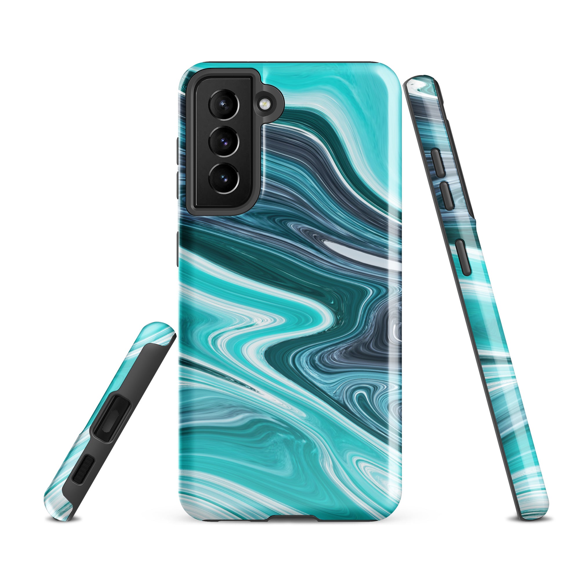 Tough case for Samsung®- Marble Cyan