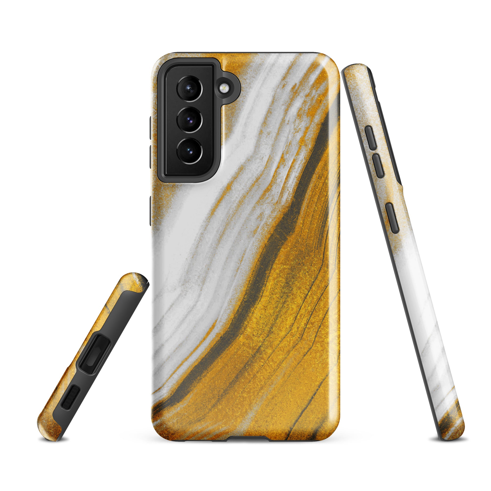 Tough case for Samsung®- Marble Brown and White