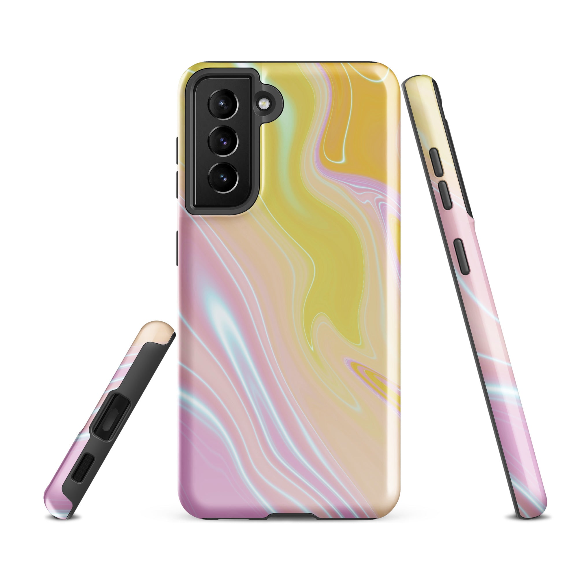 Tough case for Samsung®- Marble Yellow and Pink