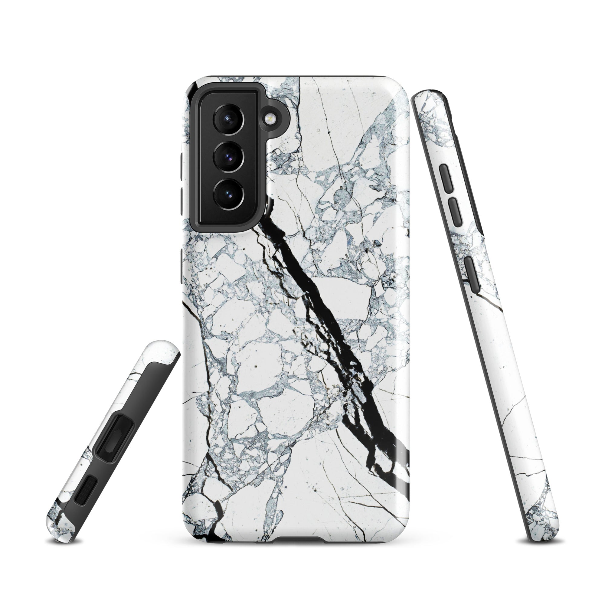 Tough case for Samsung®- Marble Black and White